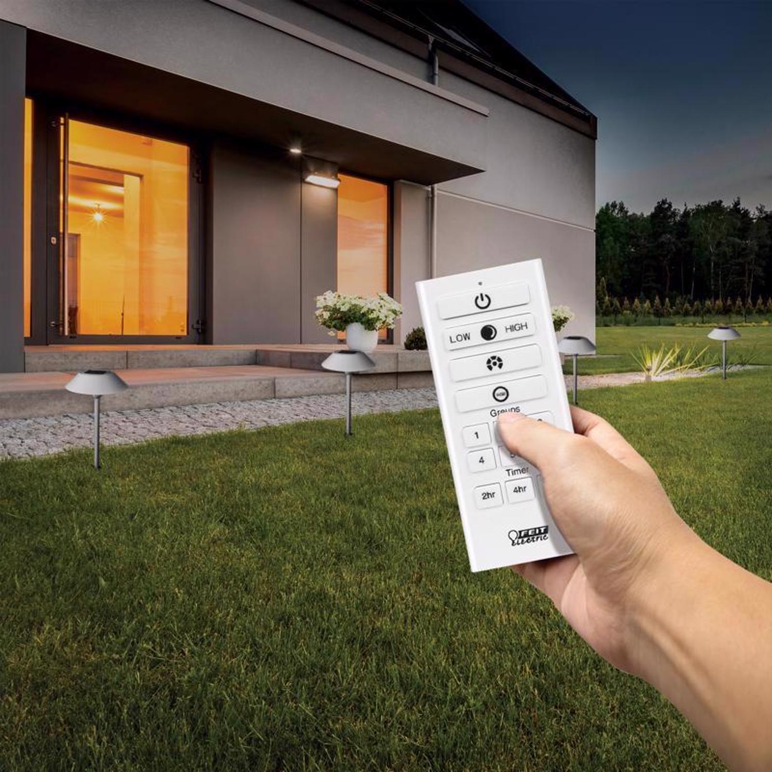 Feit OneSync Brushed Nickel Solar Powered 0.4 W LED Pathway Light 1 pk