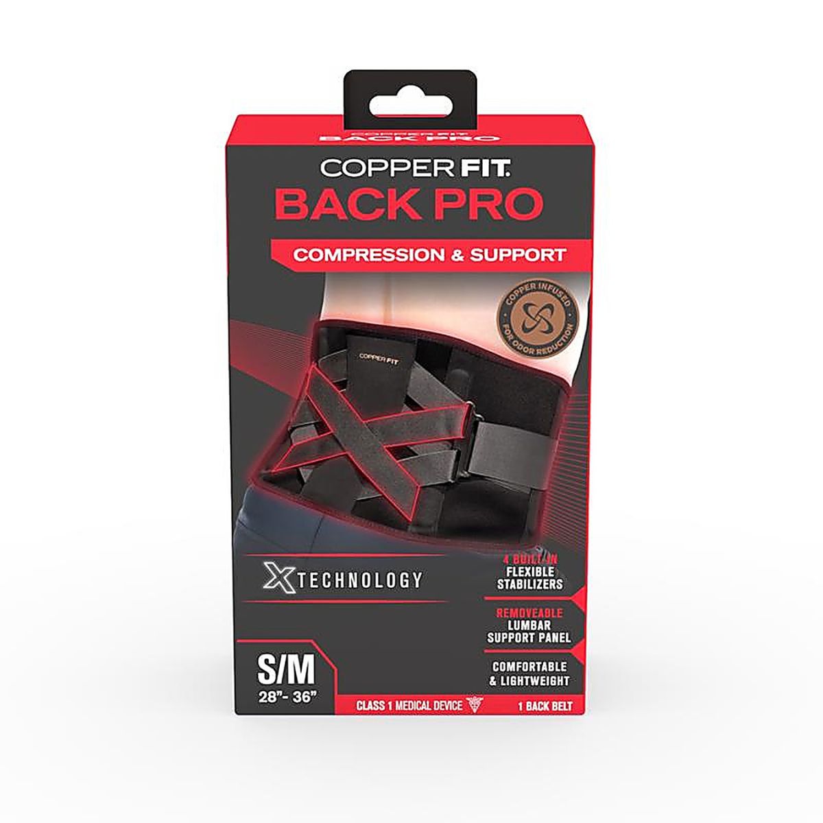Copper Fit Back Pro X Straps Compression Back Support Belt