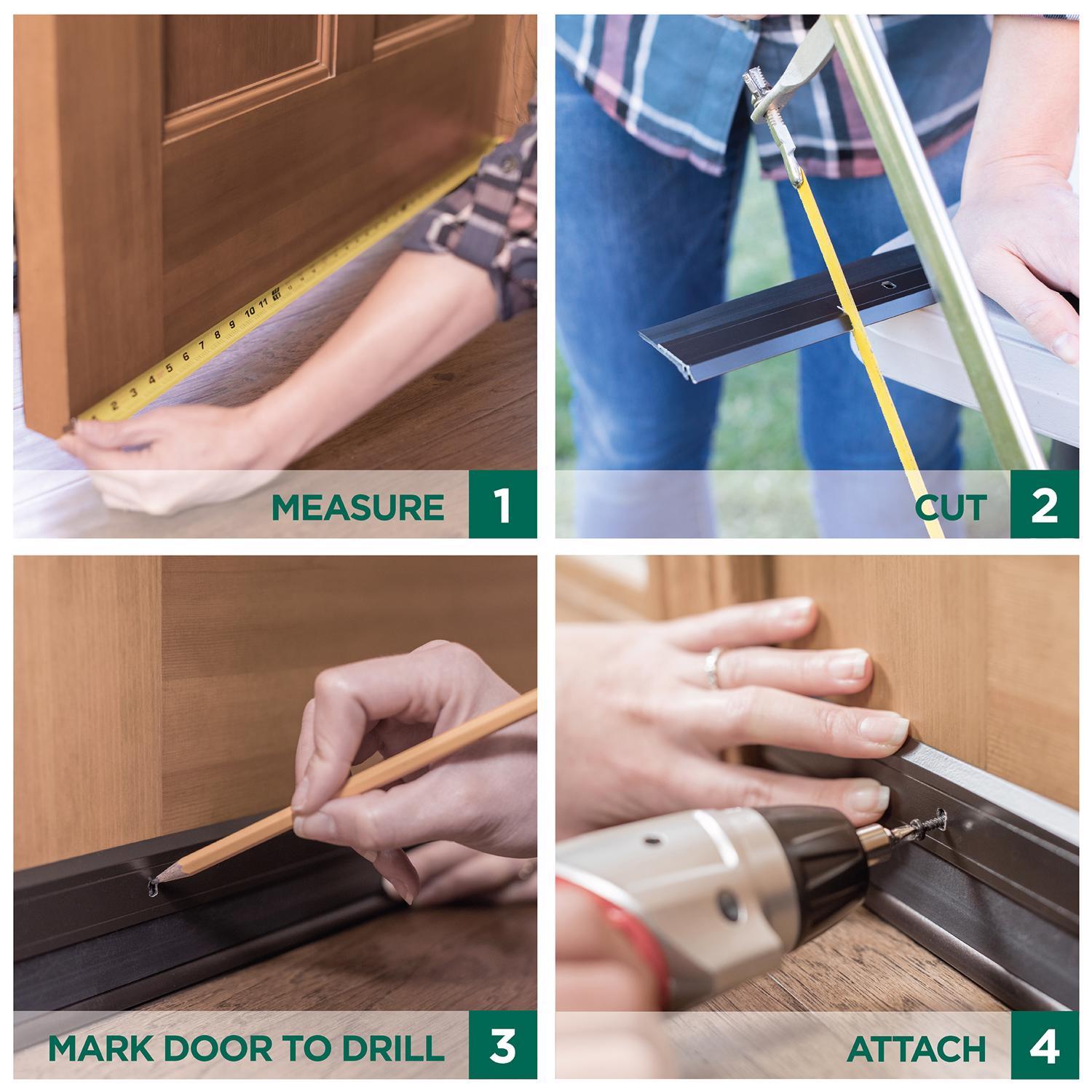 M-D Building Products Satin Nickel Aluminum/Vinyl Sweep For Doors 36 in. L X 2.13 in.