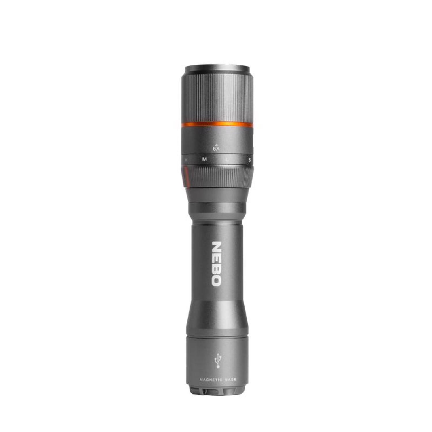 NEBO Davinci 1000 lm Black LED Rechargeable Rechargeable Flashlight 18650 Battery