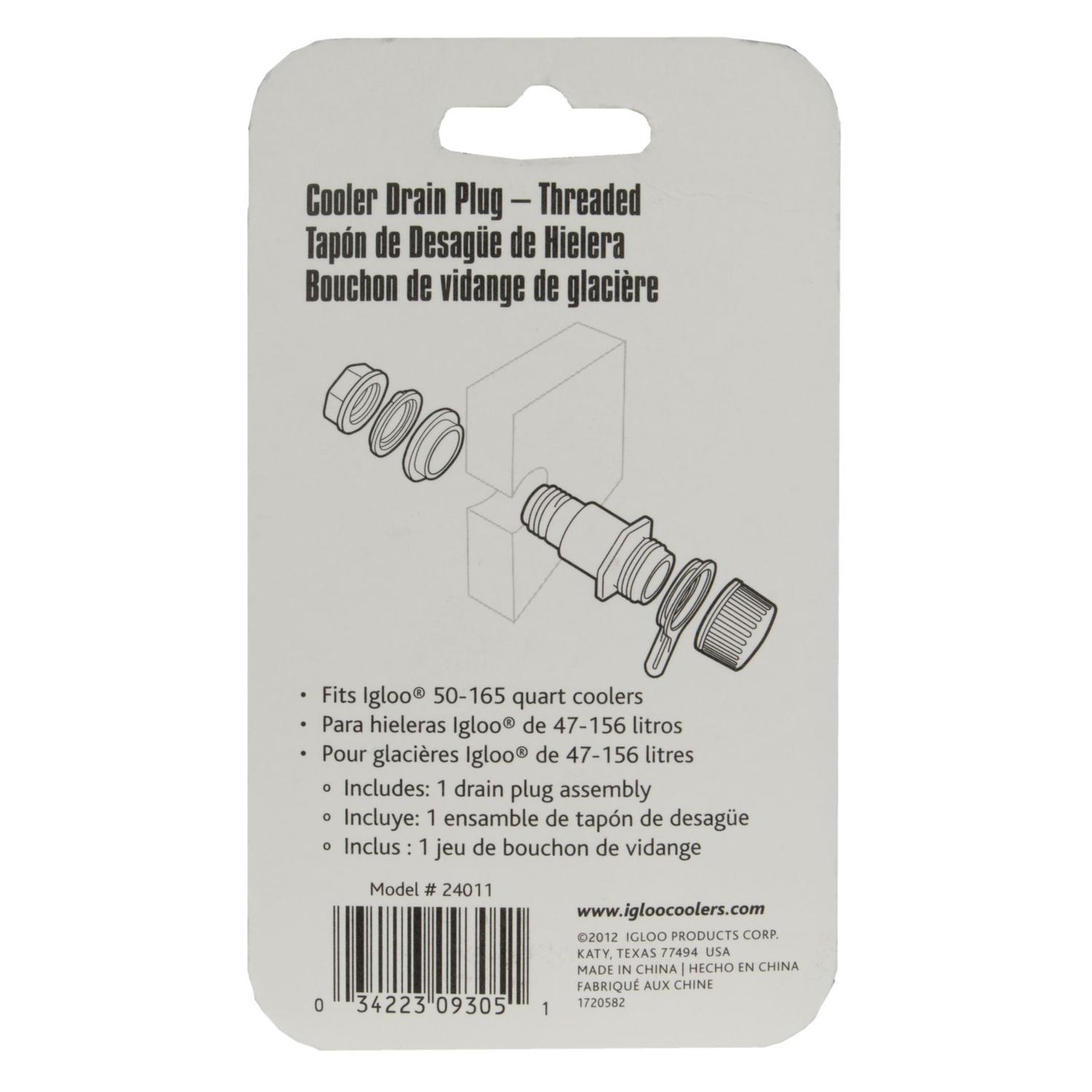 Igloo Cooler Drain Plug White 1 pk