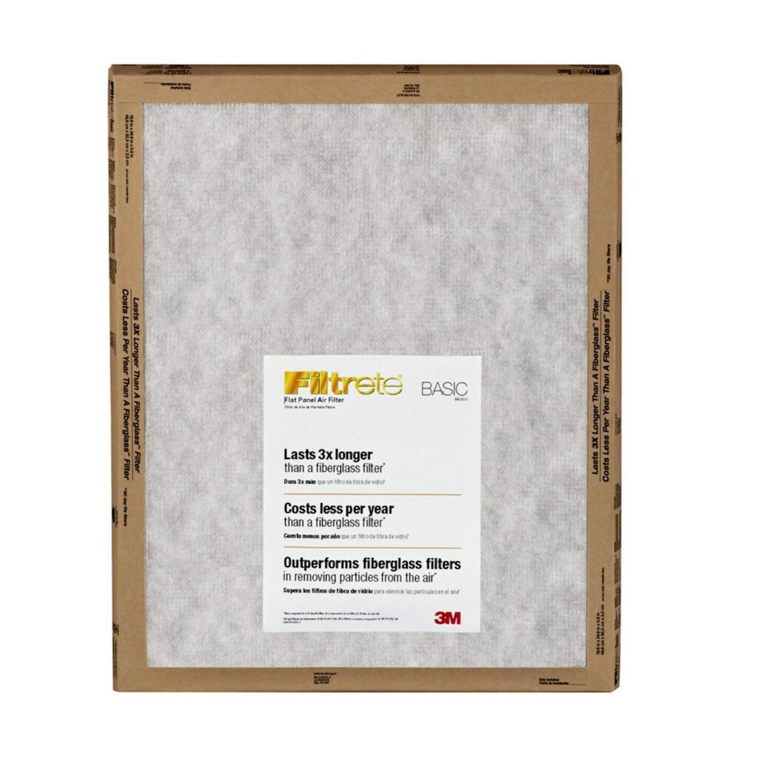 Filtrete 16 in. W X 25 in. H X 1 in. Synthetic 2 MERV Flat Panel Filter 2 pk