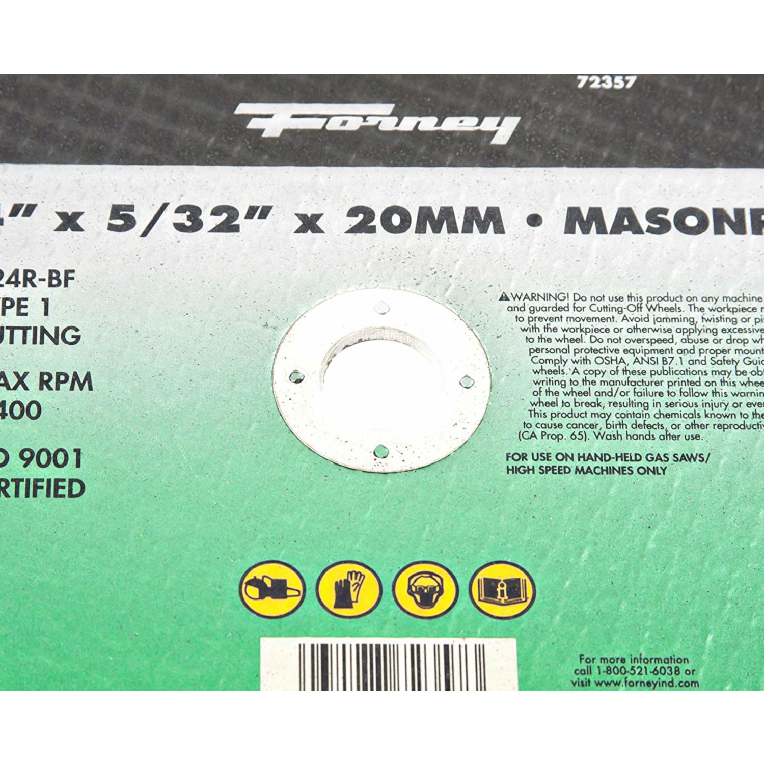 Forney 14 in. D X 20 mm Silicon Carbide Masonry/Asphalt Cutting Wheel 1 pc