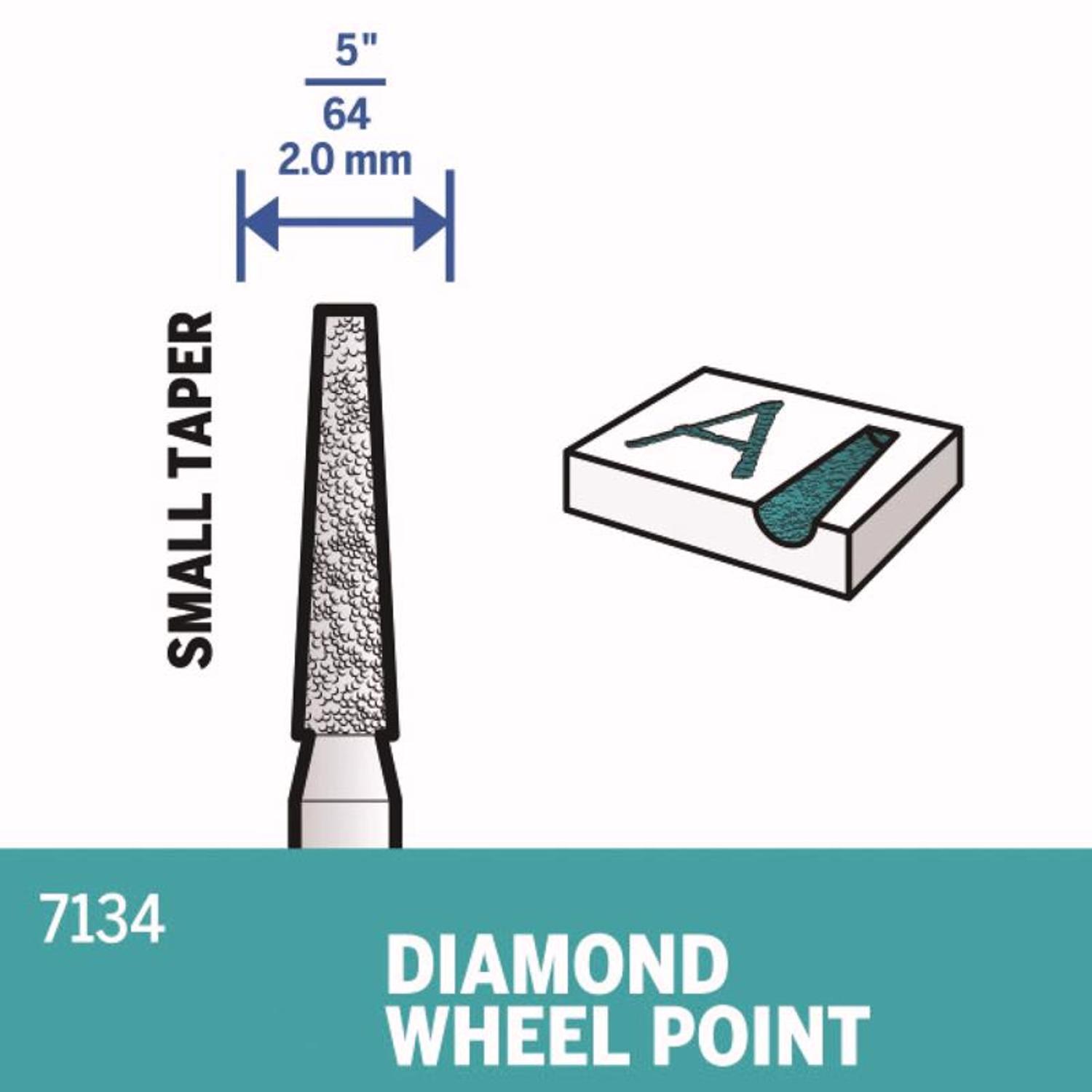 Dremel 5/64 in. D X 5/64 in. L Diamond Coated Wheel Point Tapered 35000 rpm 1 pc