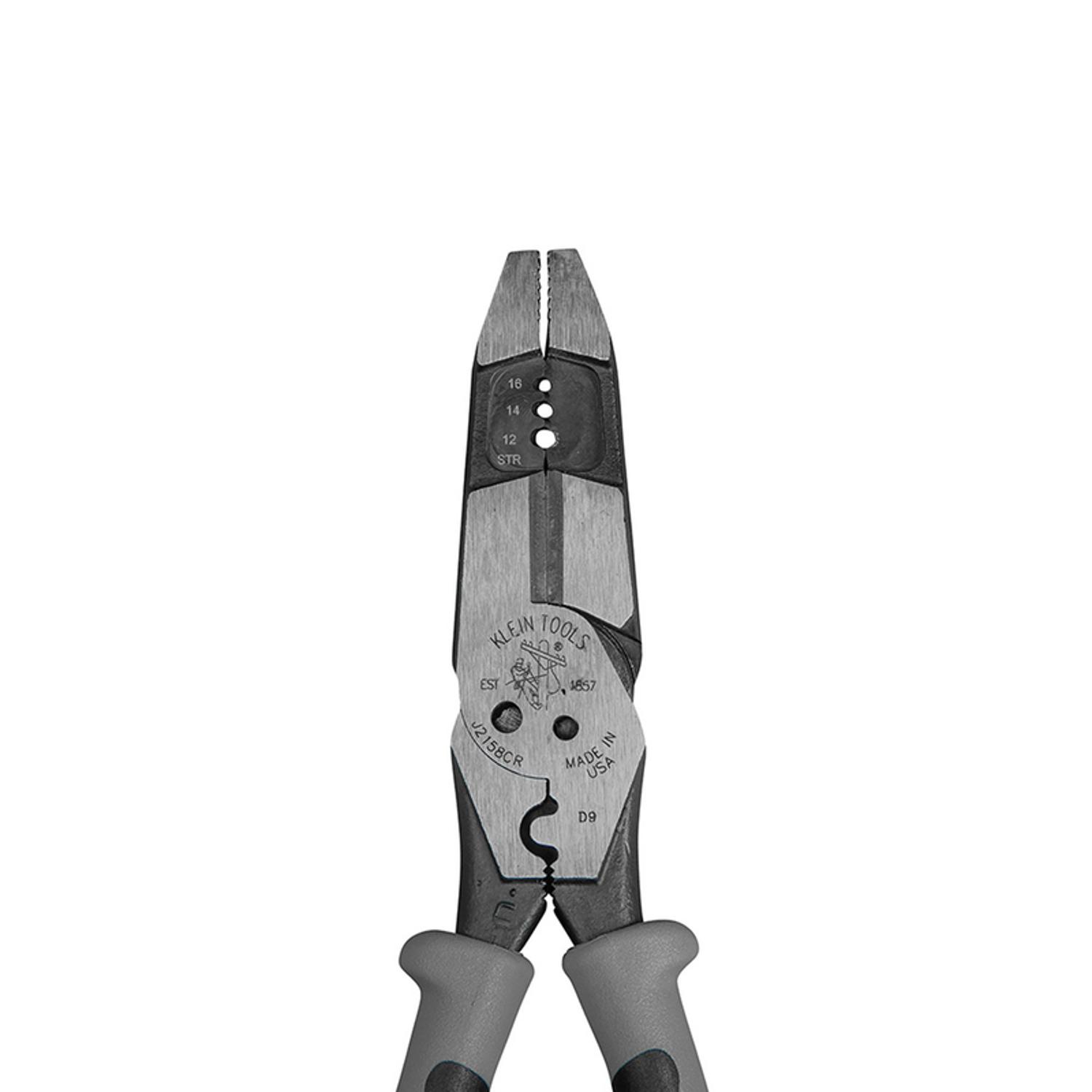 Klein Tools Strips 10-14 solid and 12-16 stranded wire Ga. 8 in. L Crimper/Cutter/Stripper