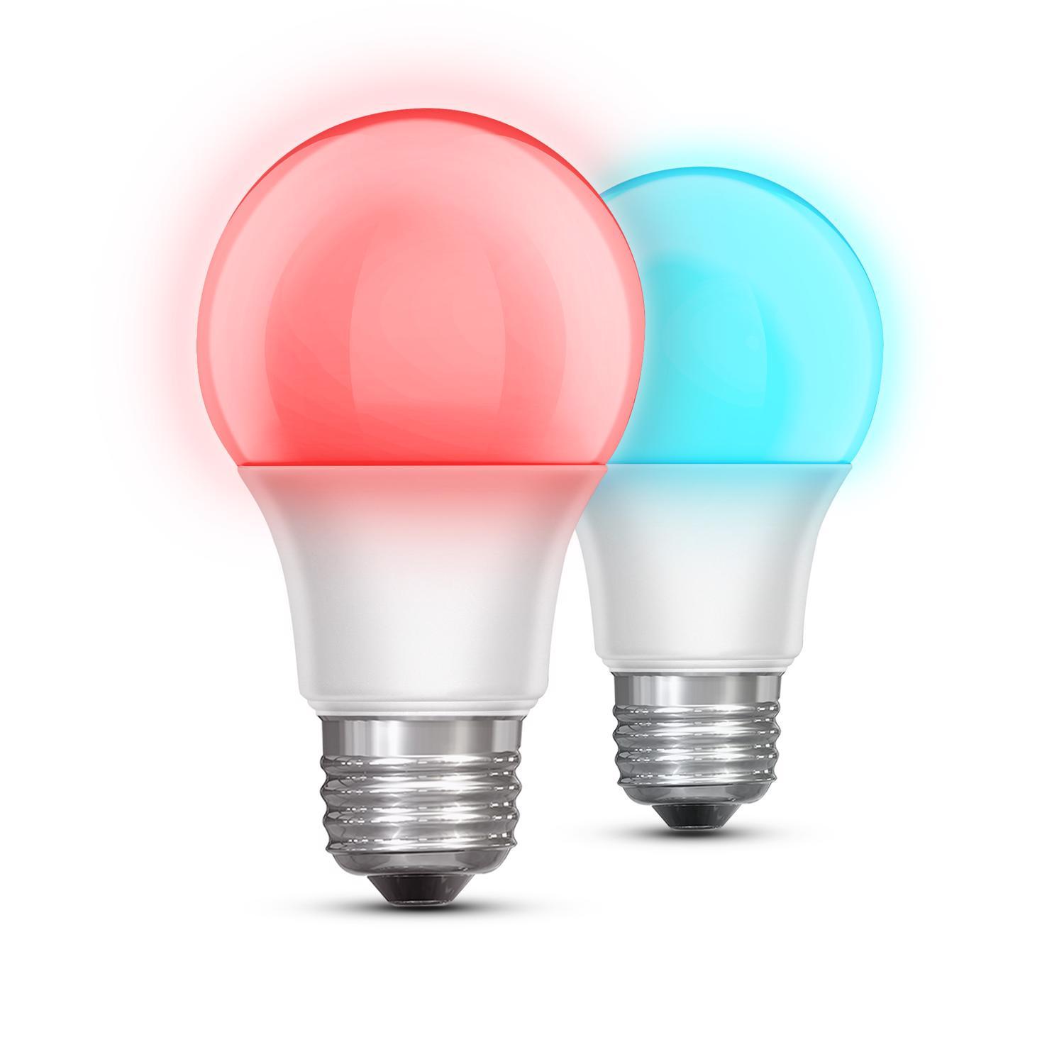 Feit A19 E26 (Medium) Party Bulb Color Changing 5 Watt Equivalence 2 pk