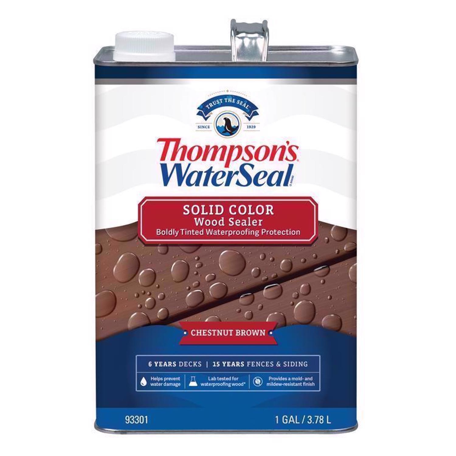 Thompson's WaterSeal Solid Chestnut Brown Water-Based Acrylic/Alkyd/Urethane Waterproofing Wood Stai