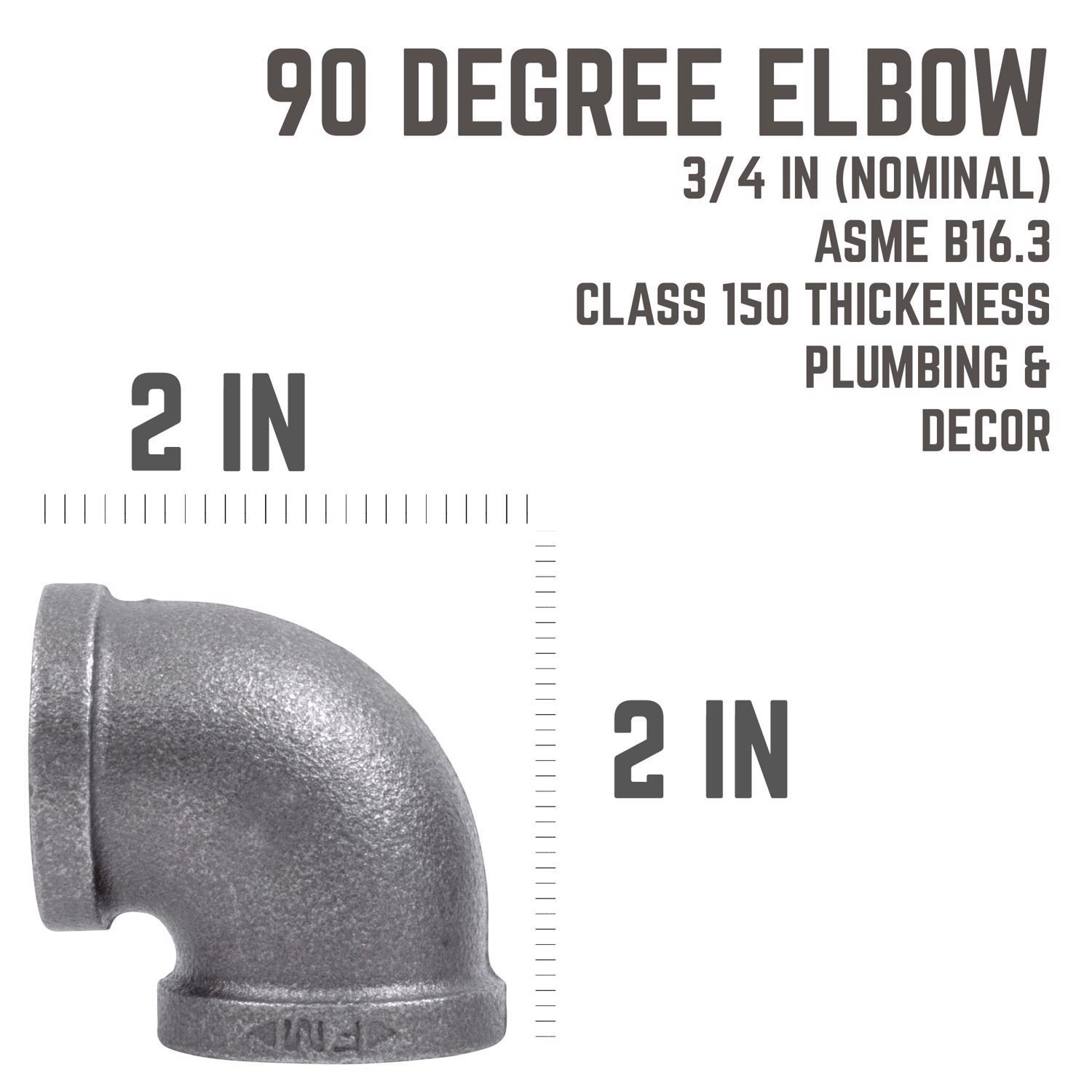 STZ Industries 3/4 in. FIP each X 3/4 in. D FIP Black Malleable Iron 90 Degree Elbow