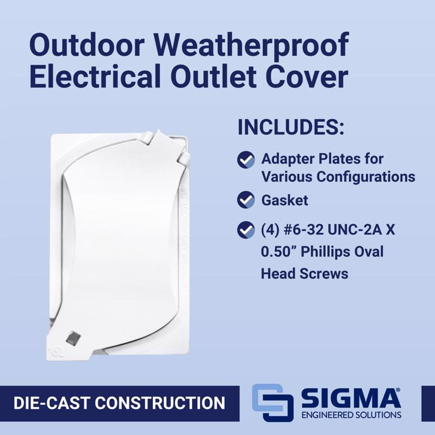 Sigma Engineered Solutions Rectangle Die-Cast Metal 1 gang 4.57 in. H X 2.81 in. W Universal Cover