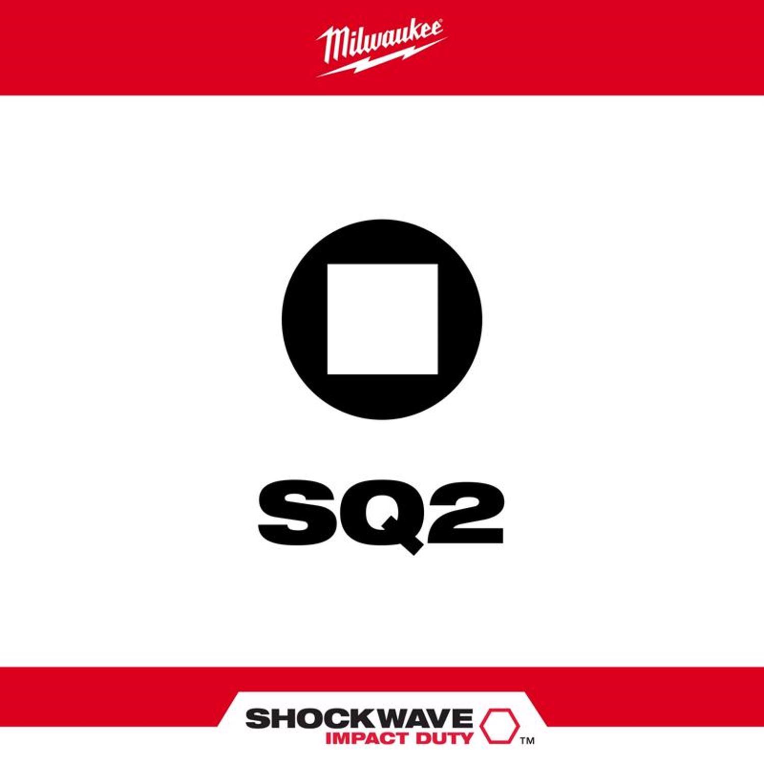 Milwaukee Shockwave Square #2 X 3-1/2 in. L Impact Power Bit Steel 1 pc