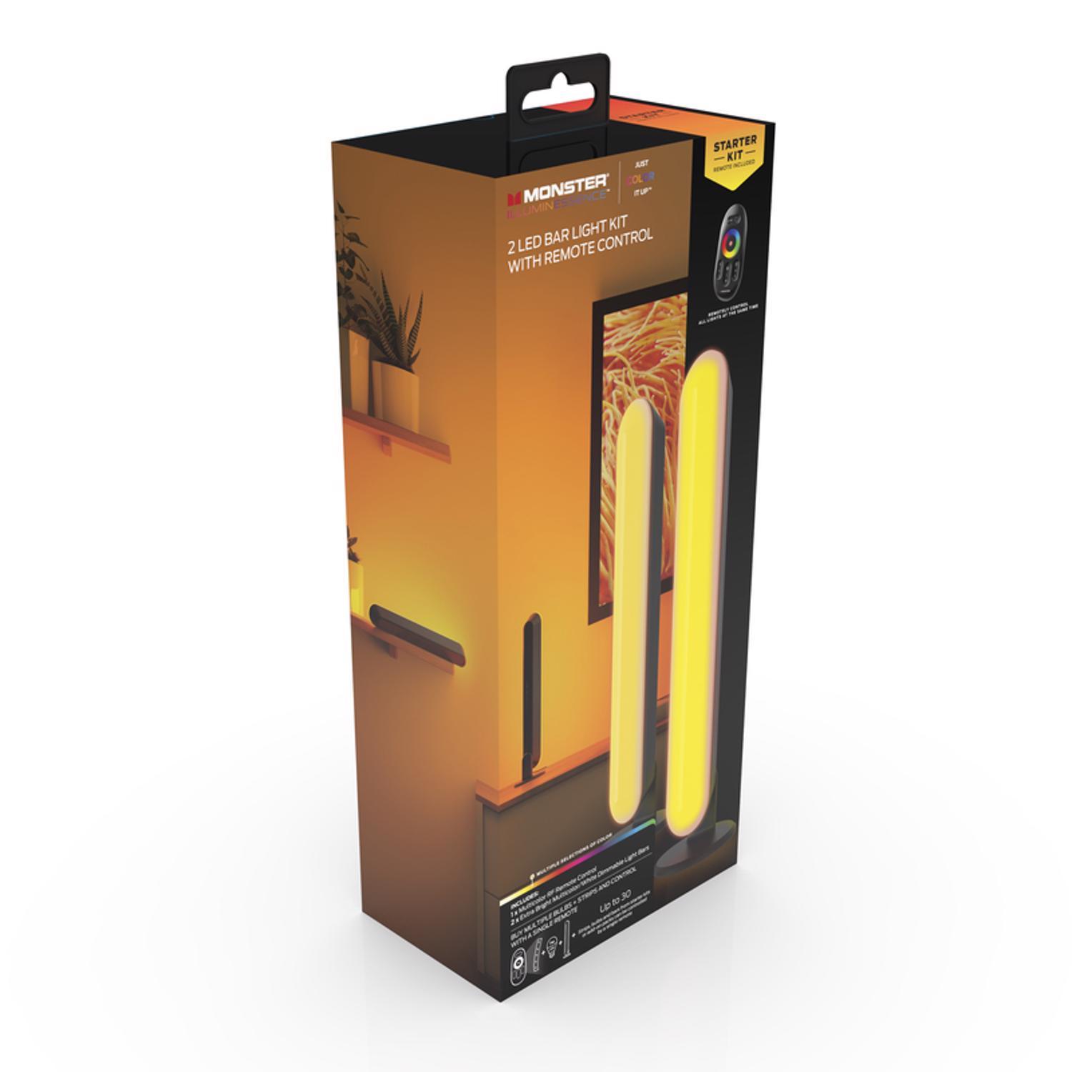 Monster Just Color It Up Illuminessence 0 in. L Black/Brown Plug-In LED Mood Light Bar Kit