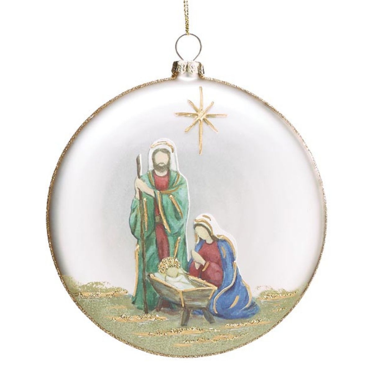 Burton and Burton Ornament Gilded Glory Holy Family Glass