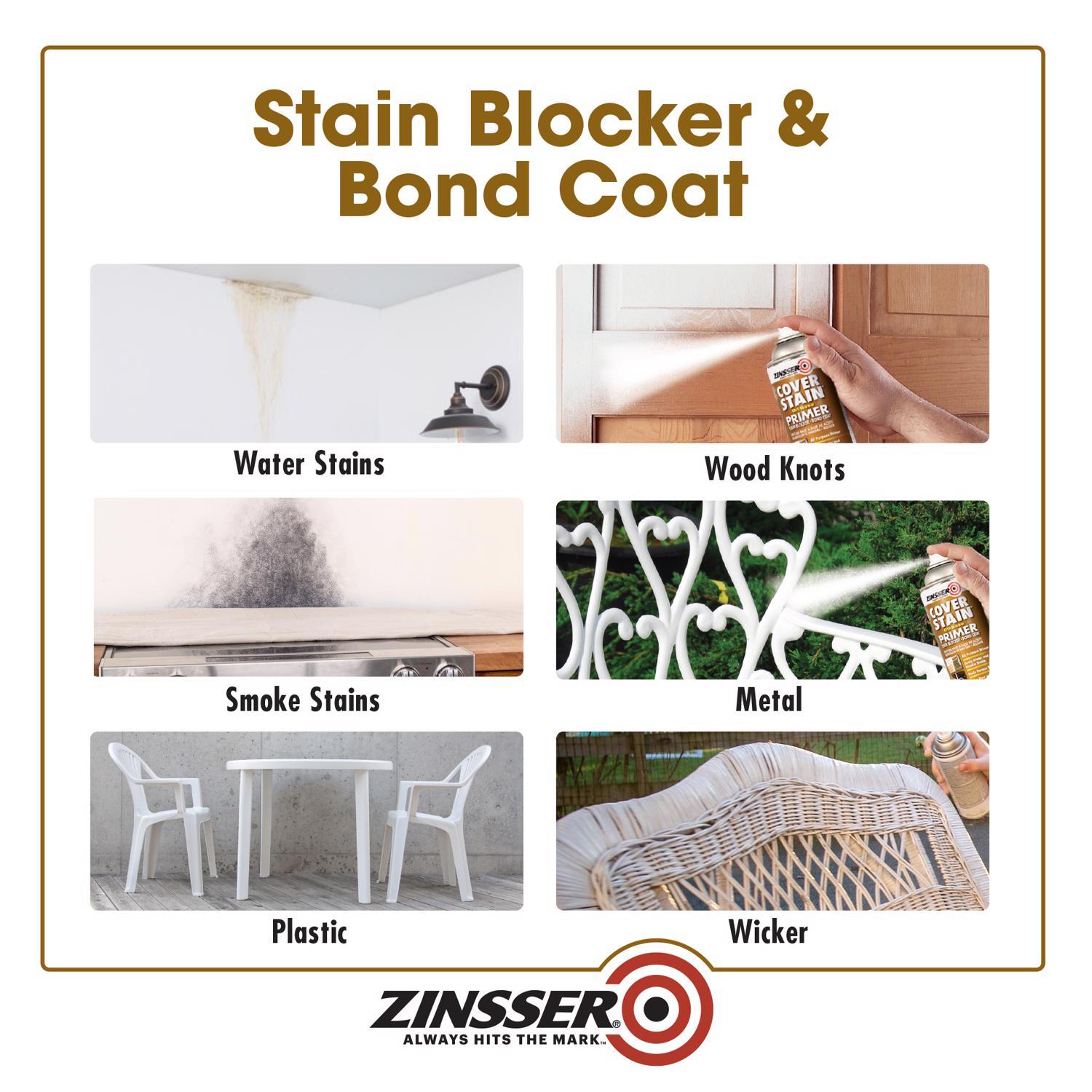 Zinsser Cover Stain White Flat Oil-Based Alkyd Spray Primer and Sealer 13 oz