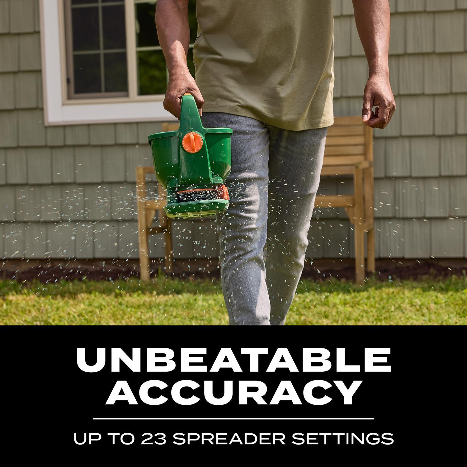 Scotts Wizz 60 in. W Handheld Spreader For Fertilizer/Ice Melt/Seed 4 lb