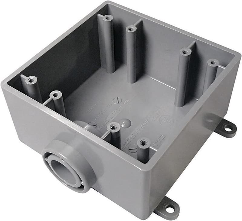 Cantex New and Old Work 32 cu in Square PVC 2 gang Outlet Box Gray