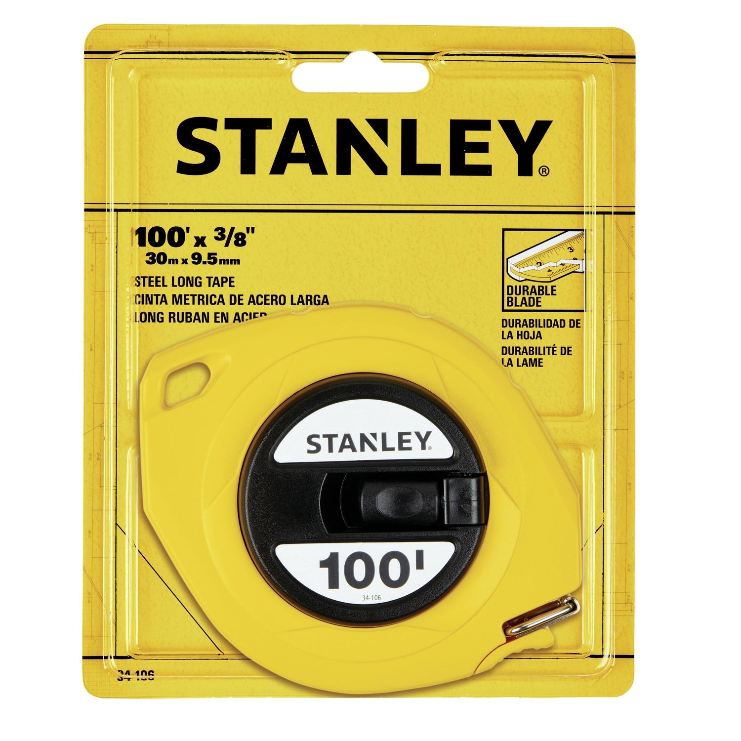 Stanley 100 ft. L X 0.38 in. W Closed Reel Long Tape Measure 1 pk