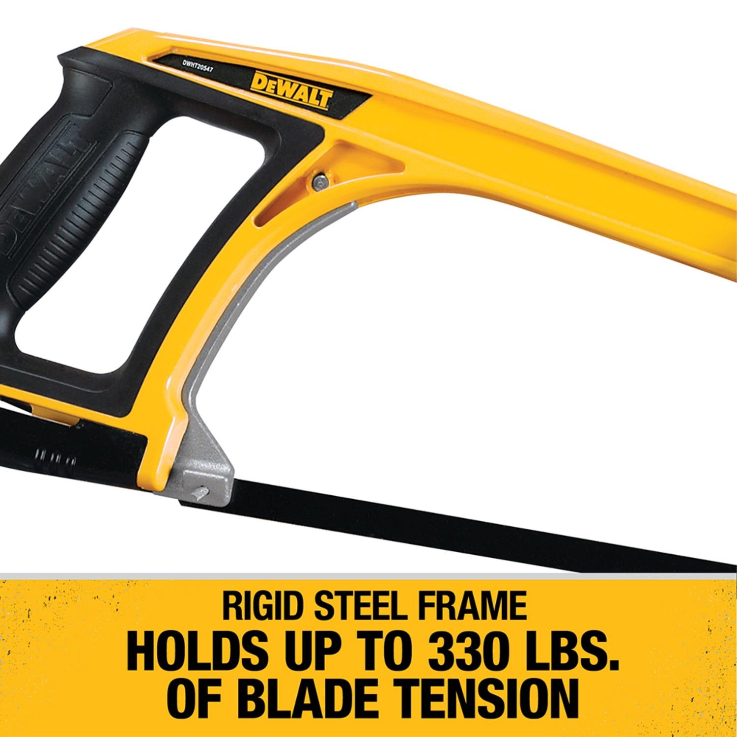 DeWalt 12 in. High Carbon Steel Adjustable Hacksaw Black/Yellow 1 pc