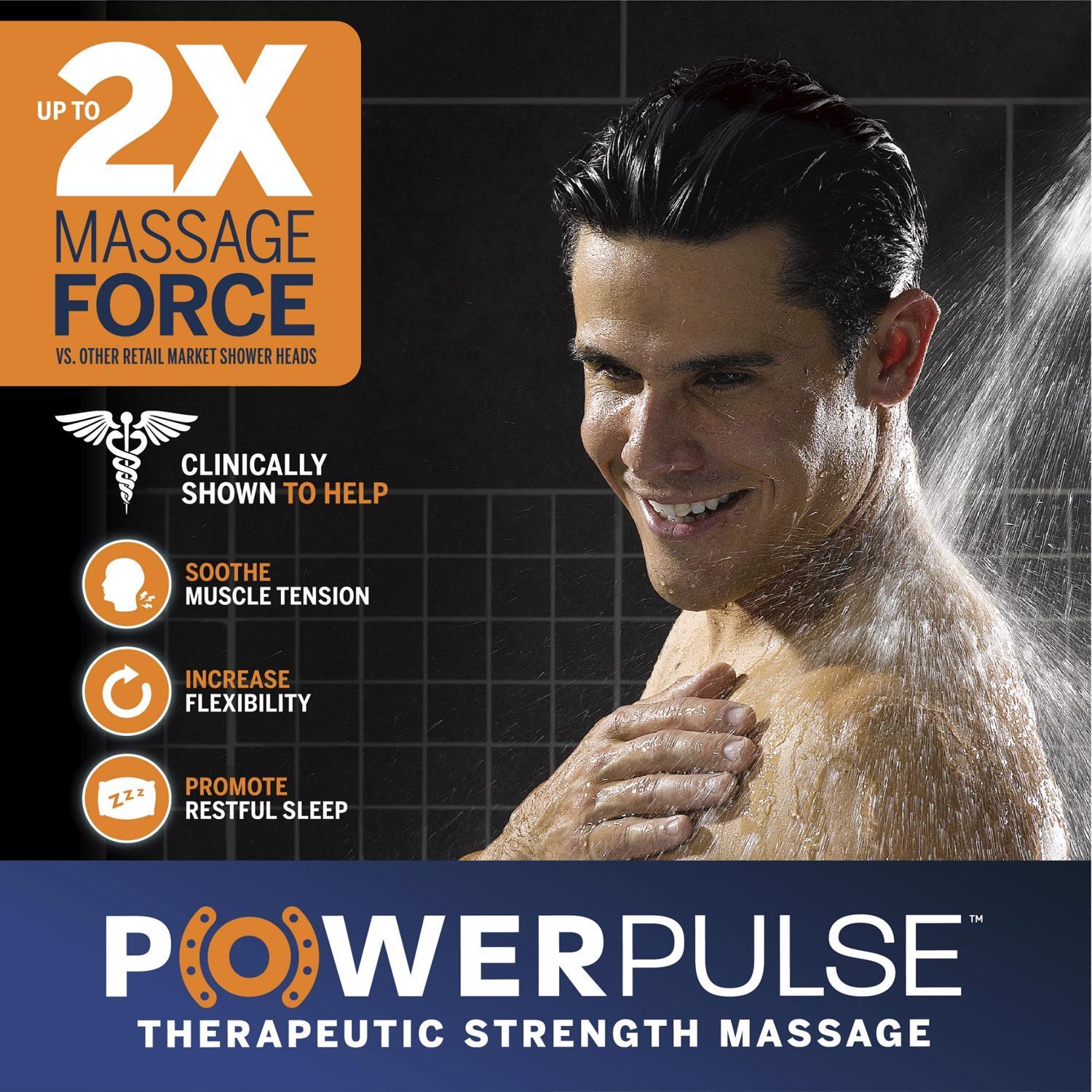 Waterpik PowerPulse+ Chrome 6 settings Wallmount Showerhead 1.8 gpm