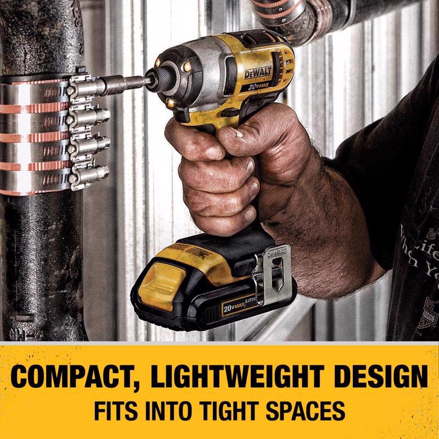 DEWALT 20V MAX 1/4 in. Cordless Brushed Compact Impact Driver Kit (Battery & Charger)
