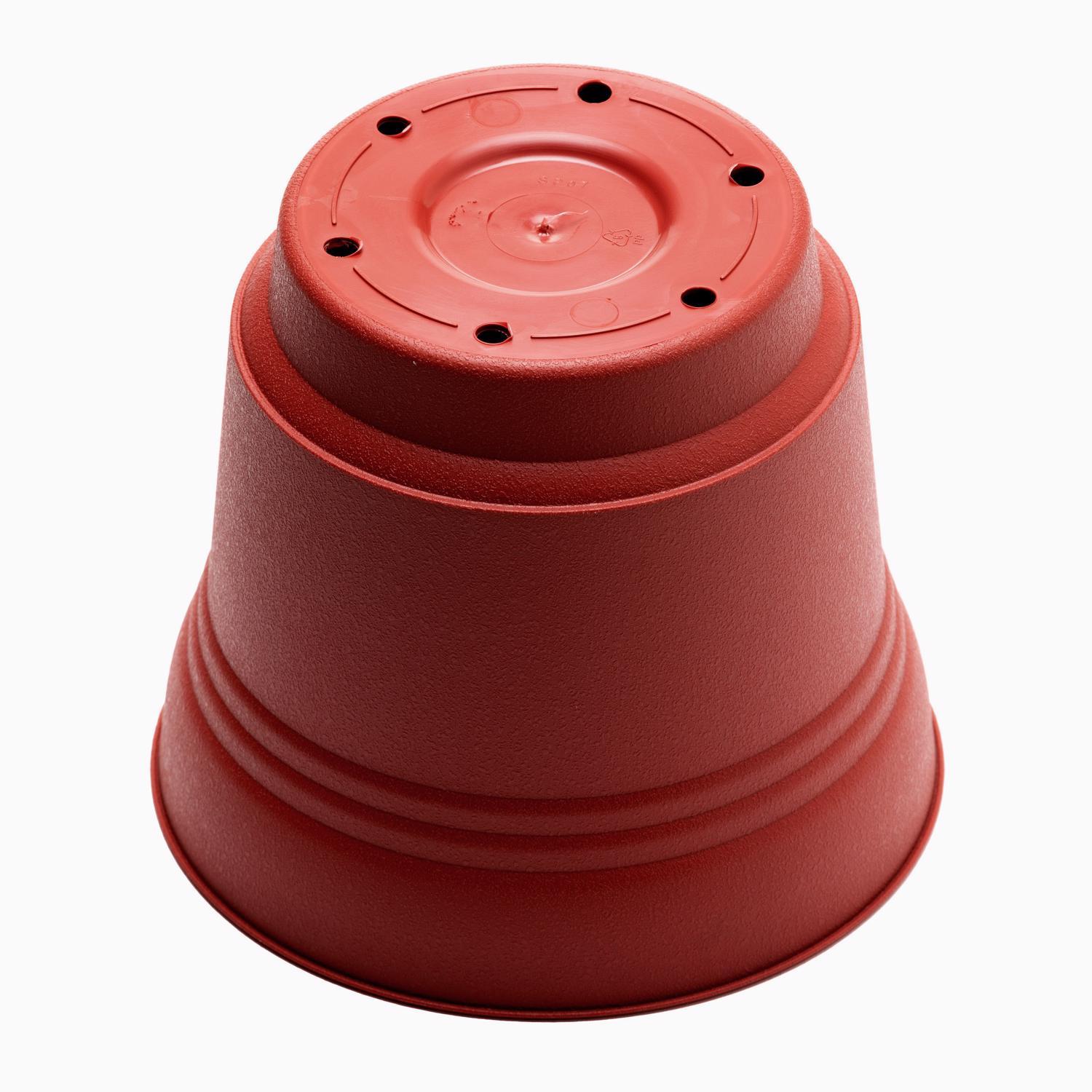 Bloem Saturn 8.5 in. H X 9.75 in. W Plastic Traditional Planter Burnt Red