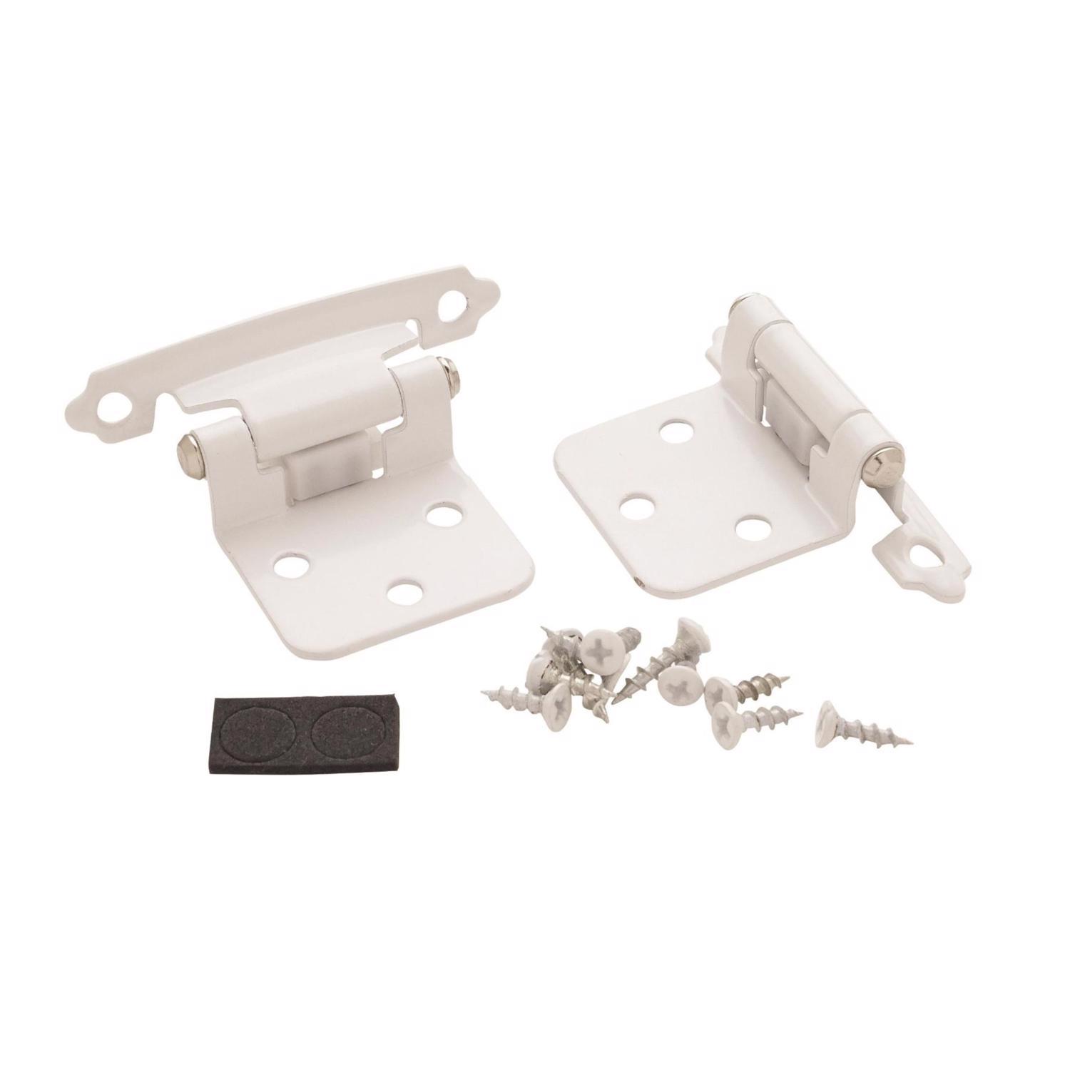 Amerock 1-3/4 in. W X 2-3/4 in. L White Steel Self-Closing Hinge 2 pk