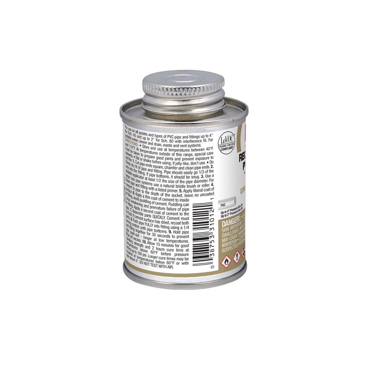 Oatey Clear Cement For PVC 4 oz