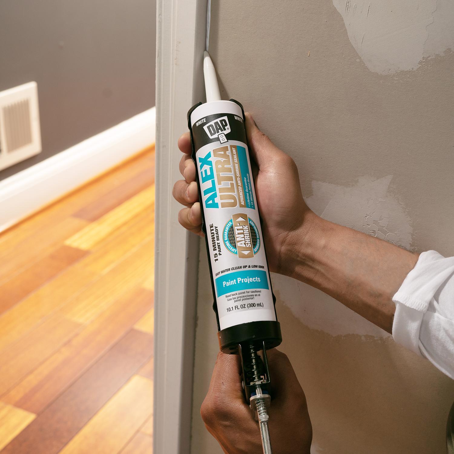 DAP Alex Ultra White Elastomeric Acrylic Latex All Purpose Waterproof Sealant 10.1 oz