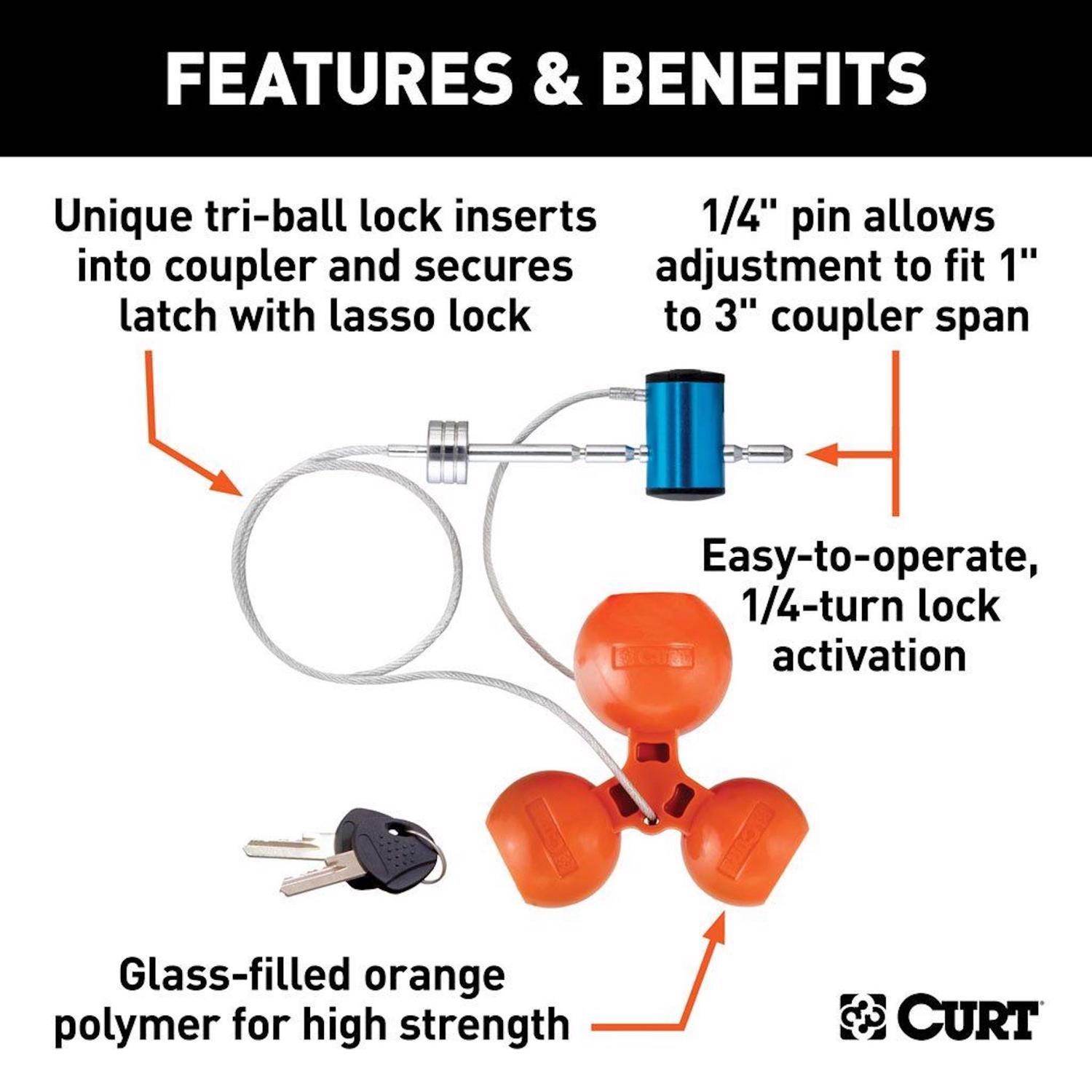 CURT Universal Trailer Coupler Lock