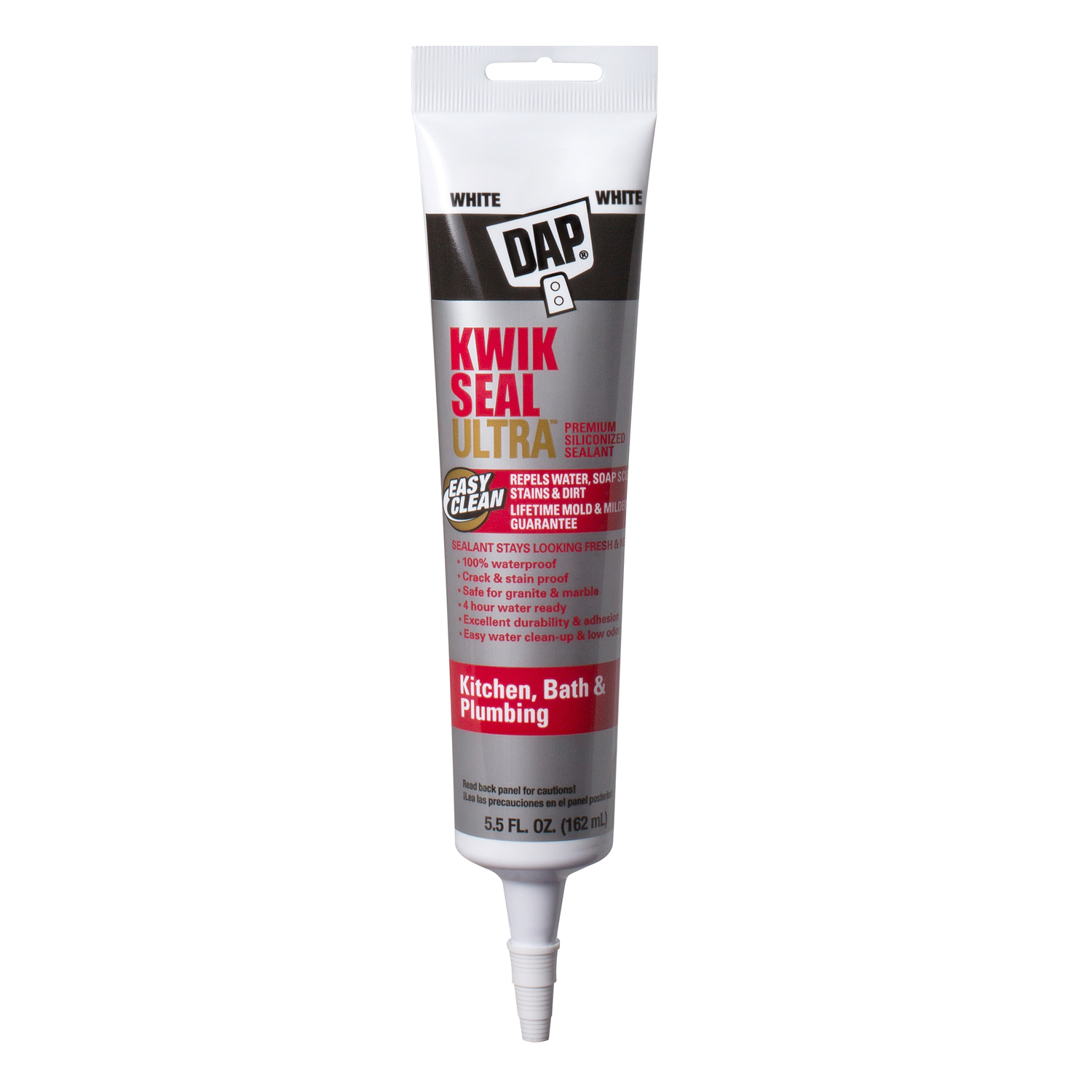 DAP Kwik Seal Ultra White Siliconized Acrylic Kitchen and Bath Sealant 5.5 oz