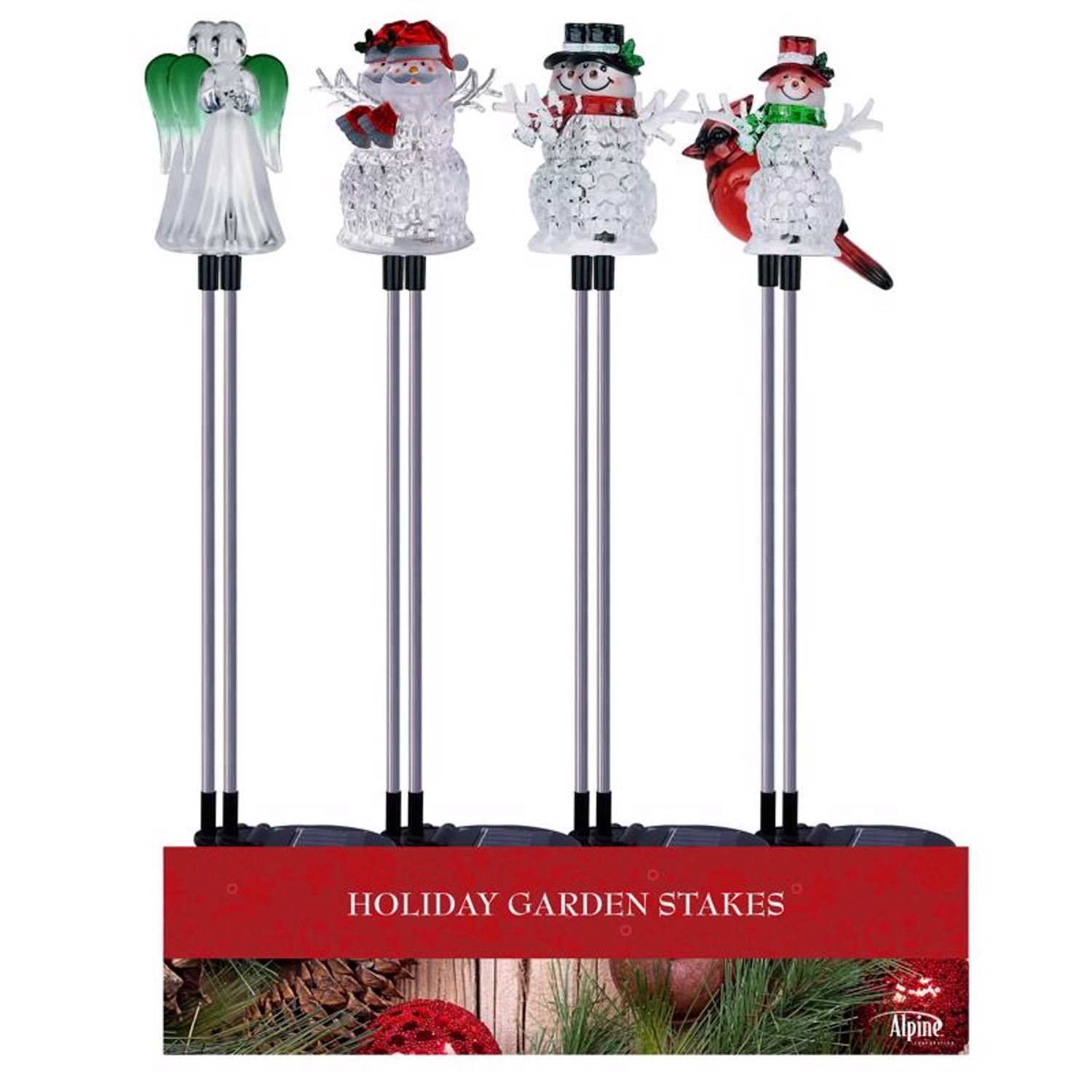 Alpine LED Cool White Assorted 33 in. Garden Stake