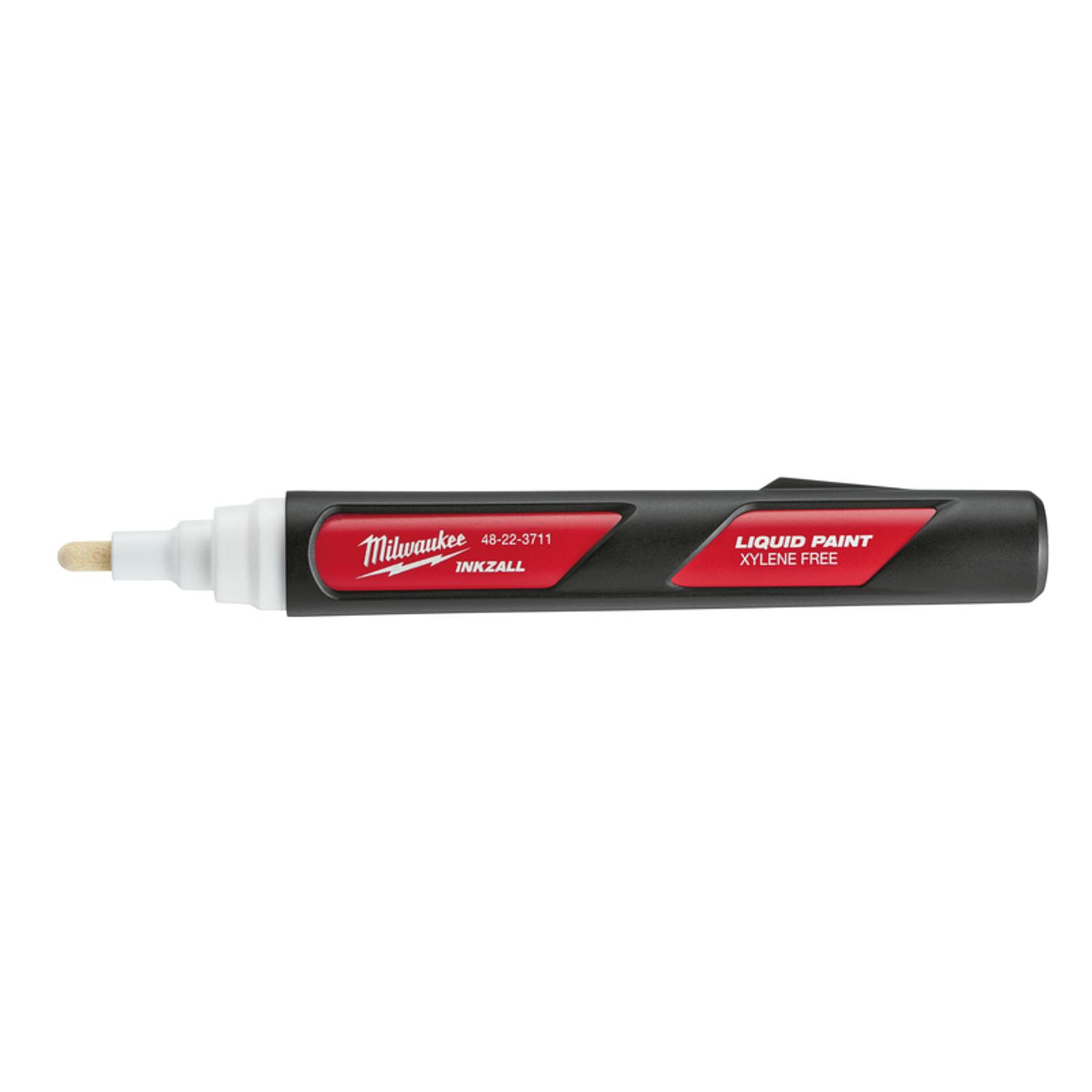 Milwaukee INKZALL White Medium Tip Liquid Paint Marker 1 pk