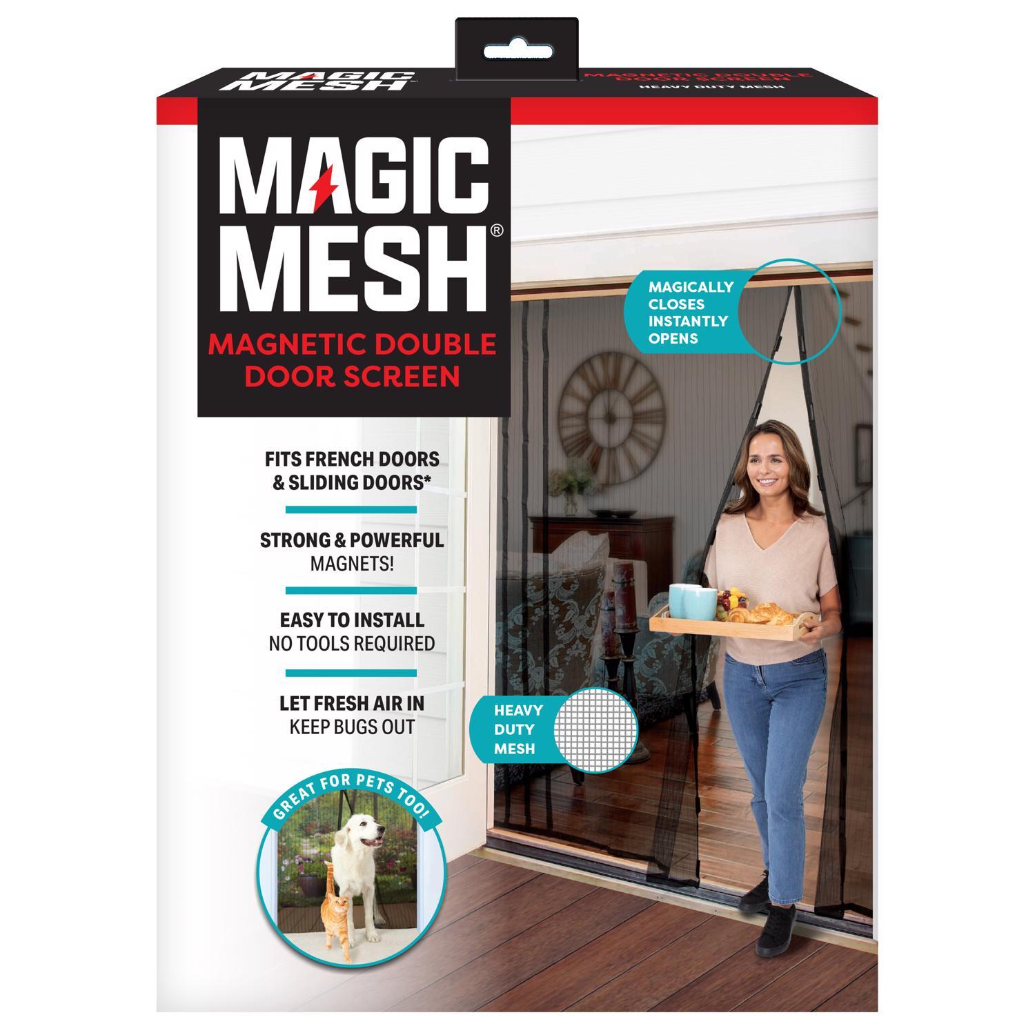 Magic Mesh 83 in. H X 75 in. W Black Mesh Hands-Free Magnetic Screen Door