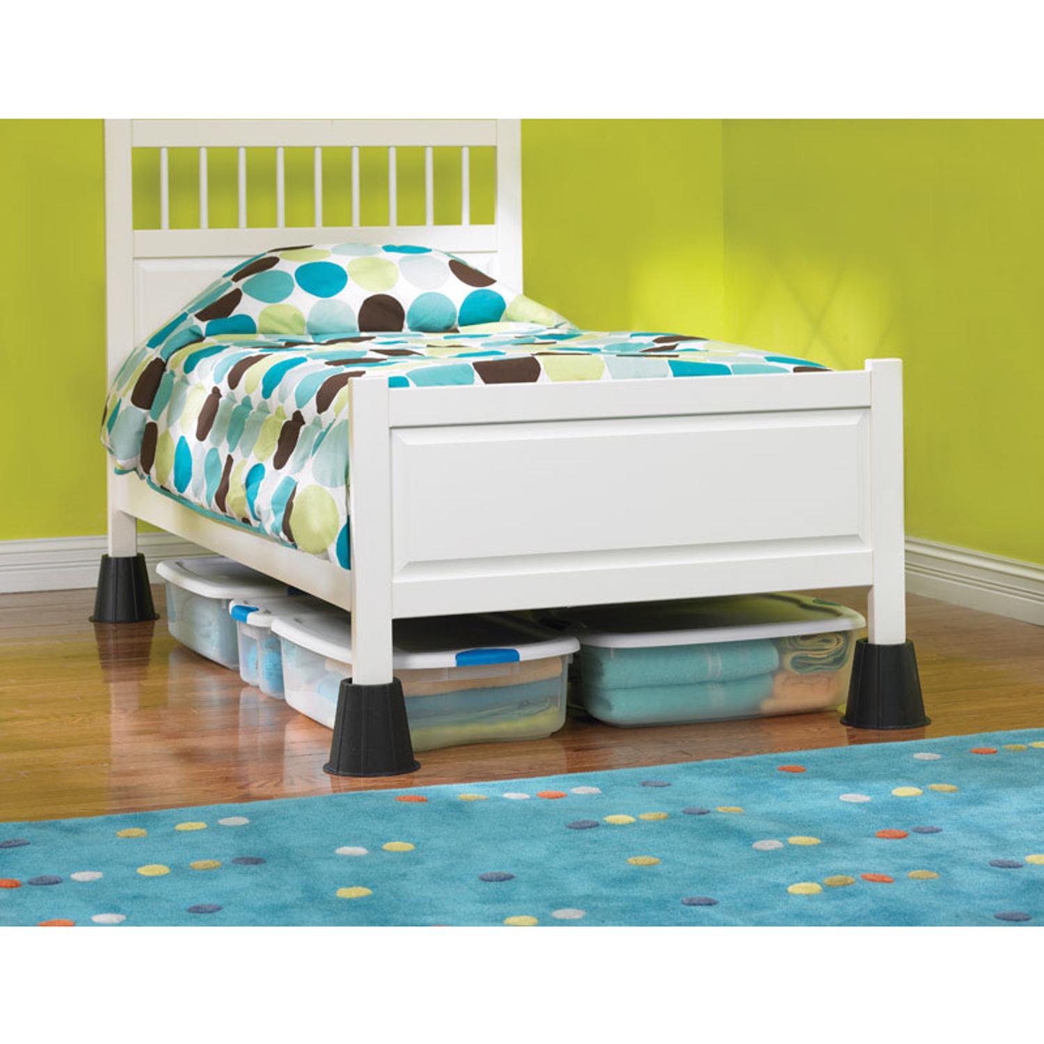 Range Kleen Plastic Bed Risers Black Round 6.63 in. W X 9.25 in. L 4 pk