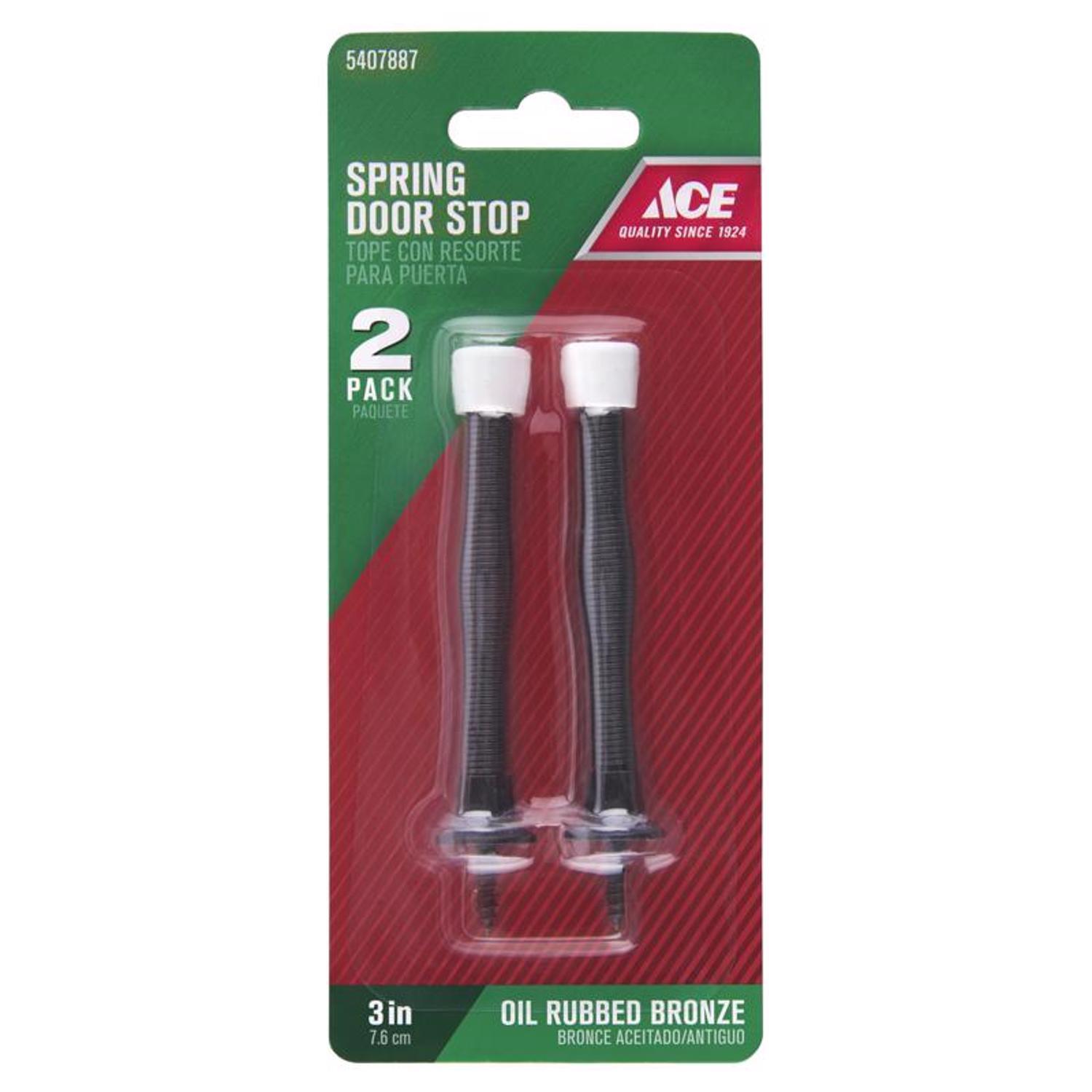 Ace 3 in. W Metal Oil Rubbed Bronze Spring Door Stop Mounts to door and wall 0 in.