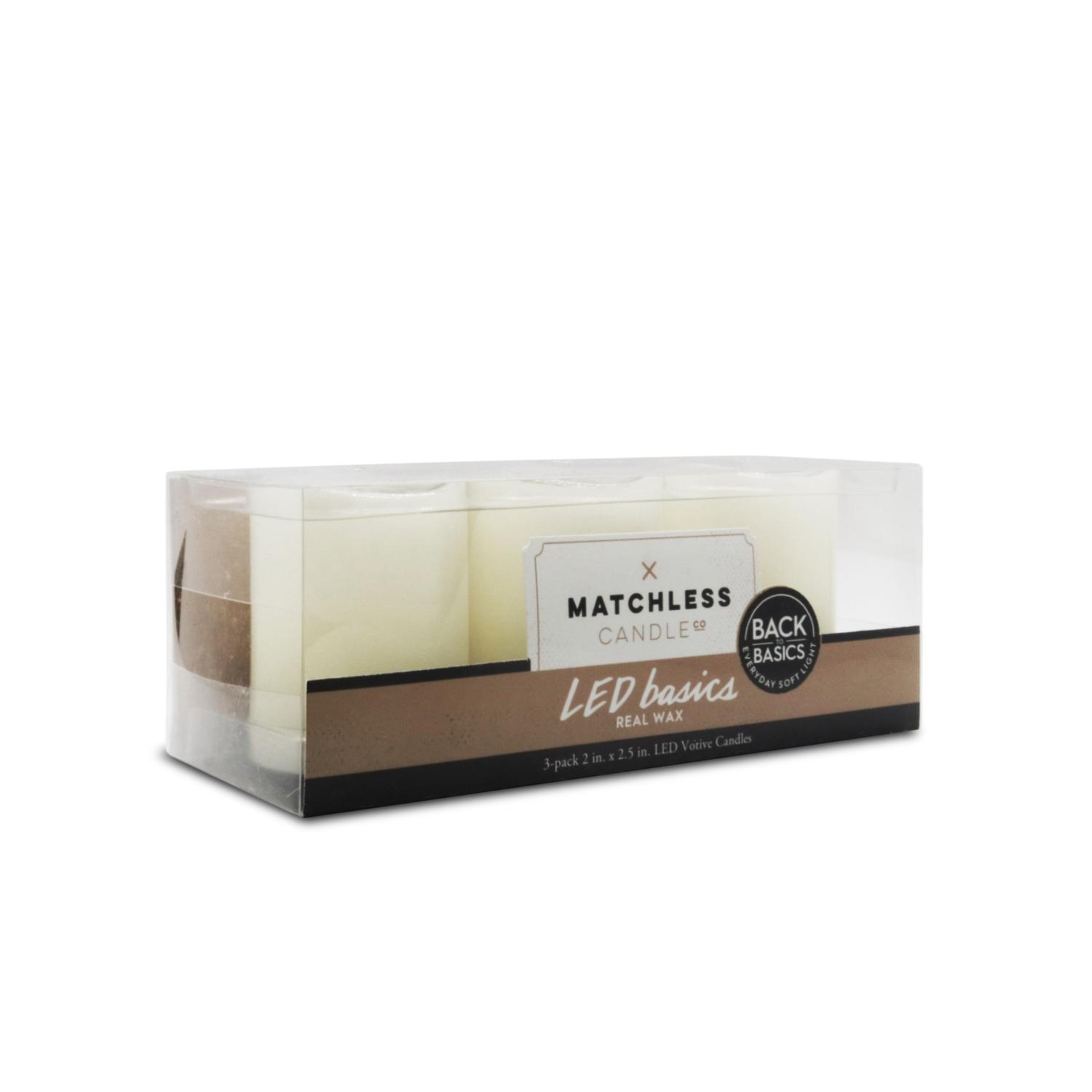 Matchless Darice Ivory Vanilla Honey Scent Pillar Flameless Flickering Candle
