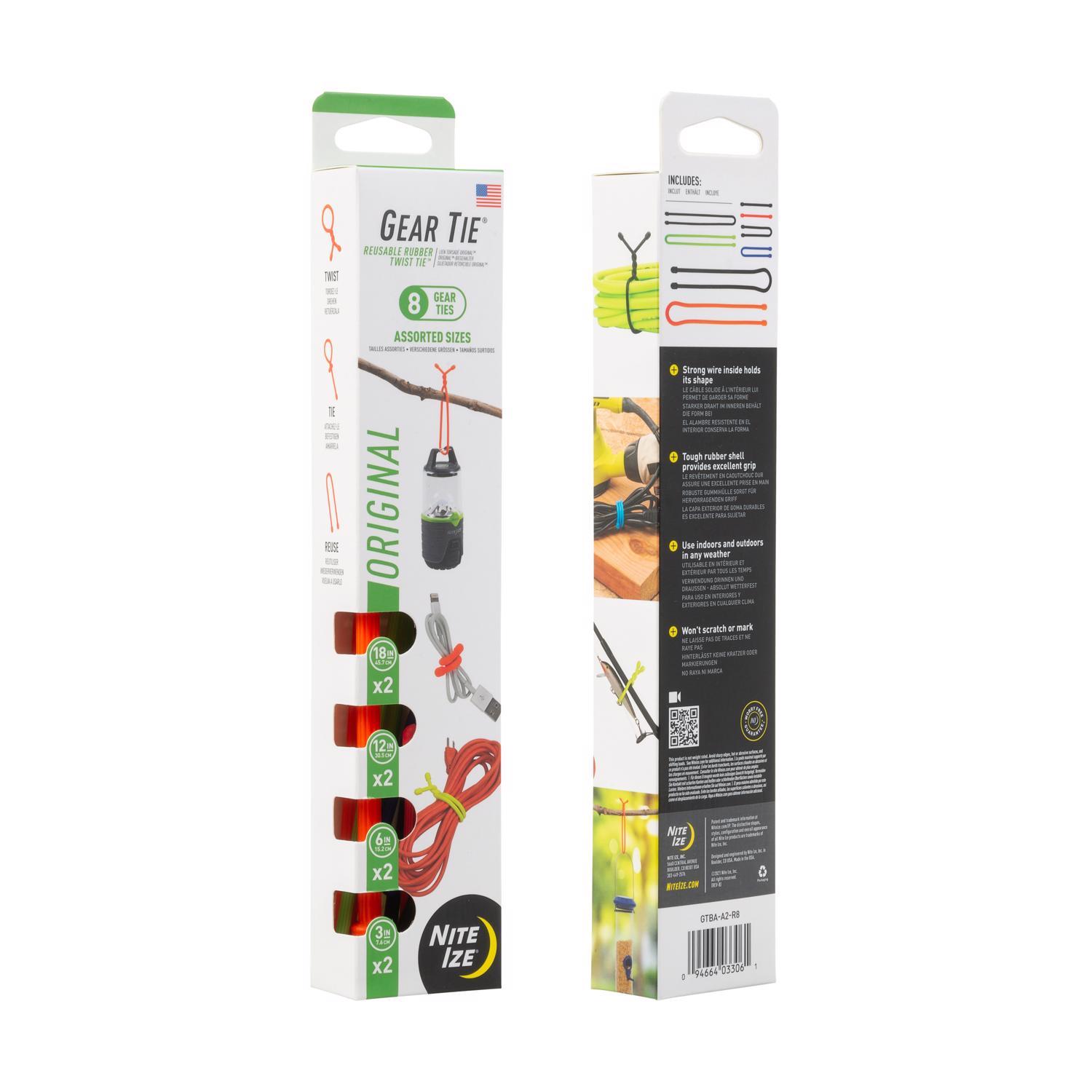 Nite Ize Gear Tie 18 in. L Assorted Twist Ties 8 pk