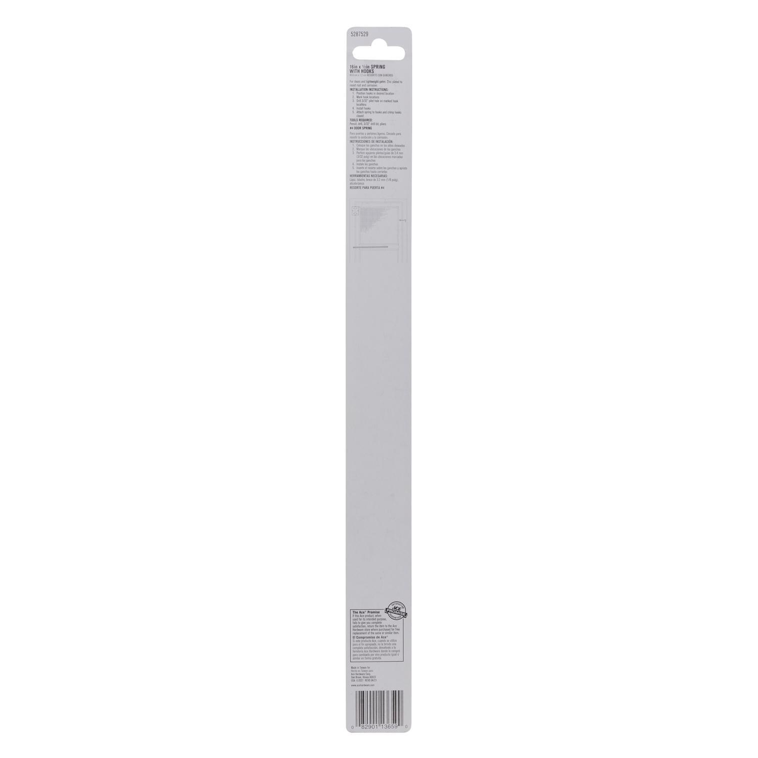 Ace 0.5 in. D X 0.5 in. L Zinc-Plated Zinc Door Spring