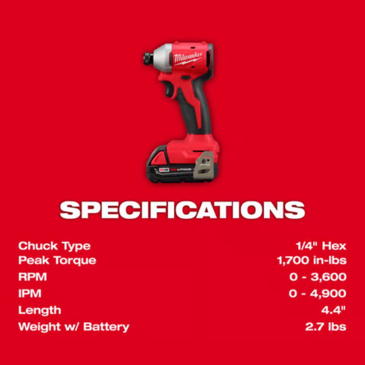 Milwaukee Cordless Brushless 1 Tool Impact Driver Kit