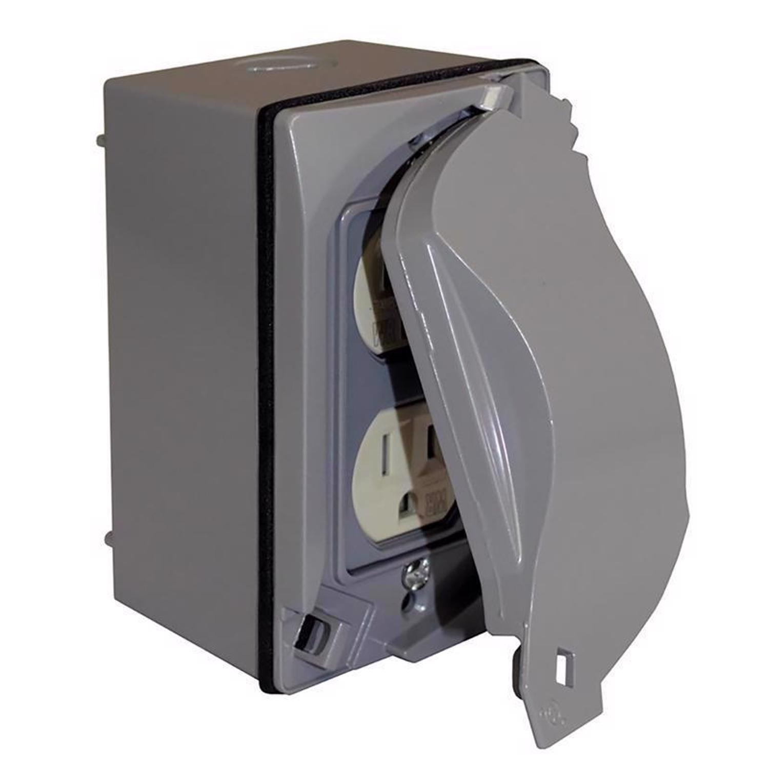 Sigma Engineered Solutions Rectangle Die-Cast Metal 1 gang 4.58 in. H X 2.83 in. W Duplex Outlet Kit