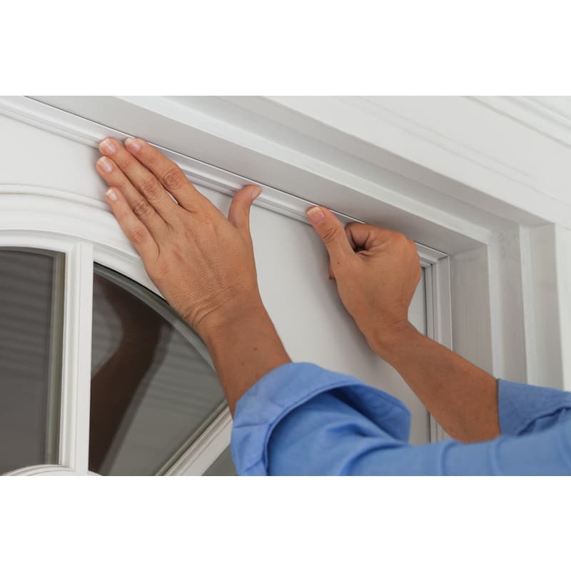 M-D Cinch White Aluminum/Vinyl Door Set Seal For Top/Side Seal 85 in. L X 1/2 in.