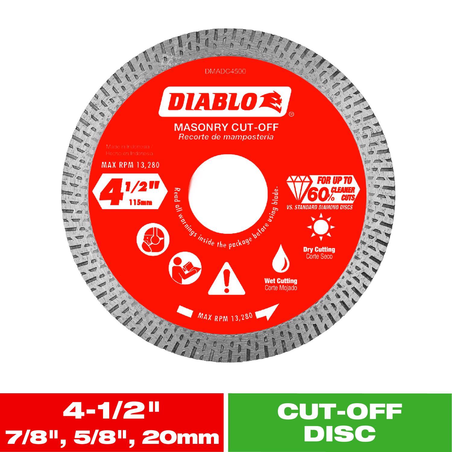 Diablo 4-1/2 in. D X 7/8 in. Diamond Masonry Cut-Off Disc 1 pk