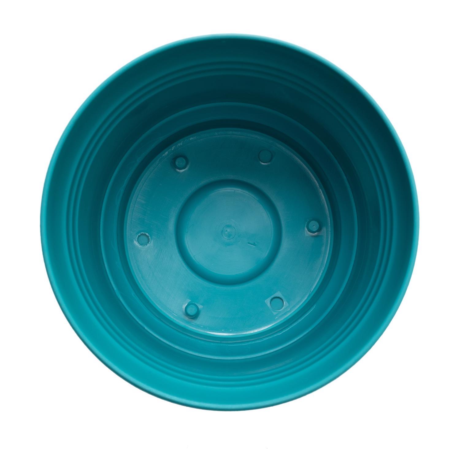 Bloem Saturn 6.5 in. H X 7.25 in. W Resin Traditional Planter Bermuda Teal
