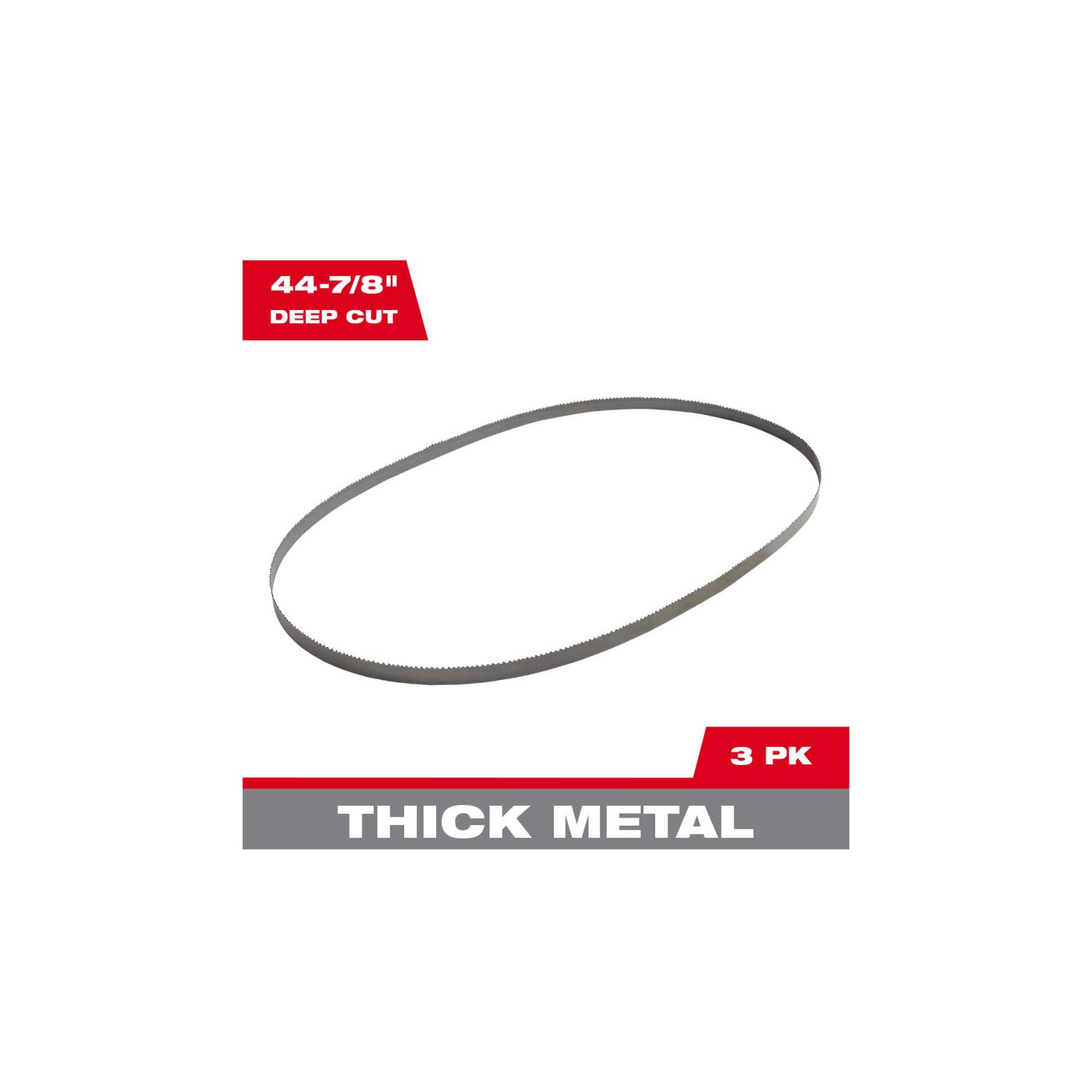 Milwaukee 44.9 in. L X 0.5 in. W Bi-Metal Portable Band Saw Blade 10 TPI Raker teeth 3 pk