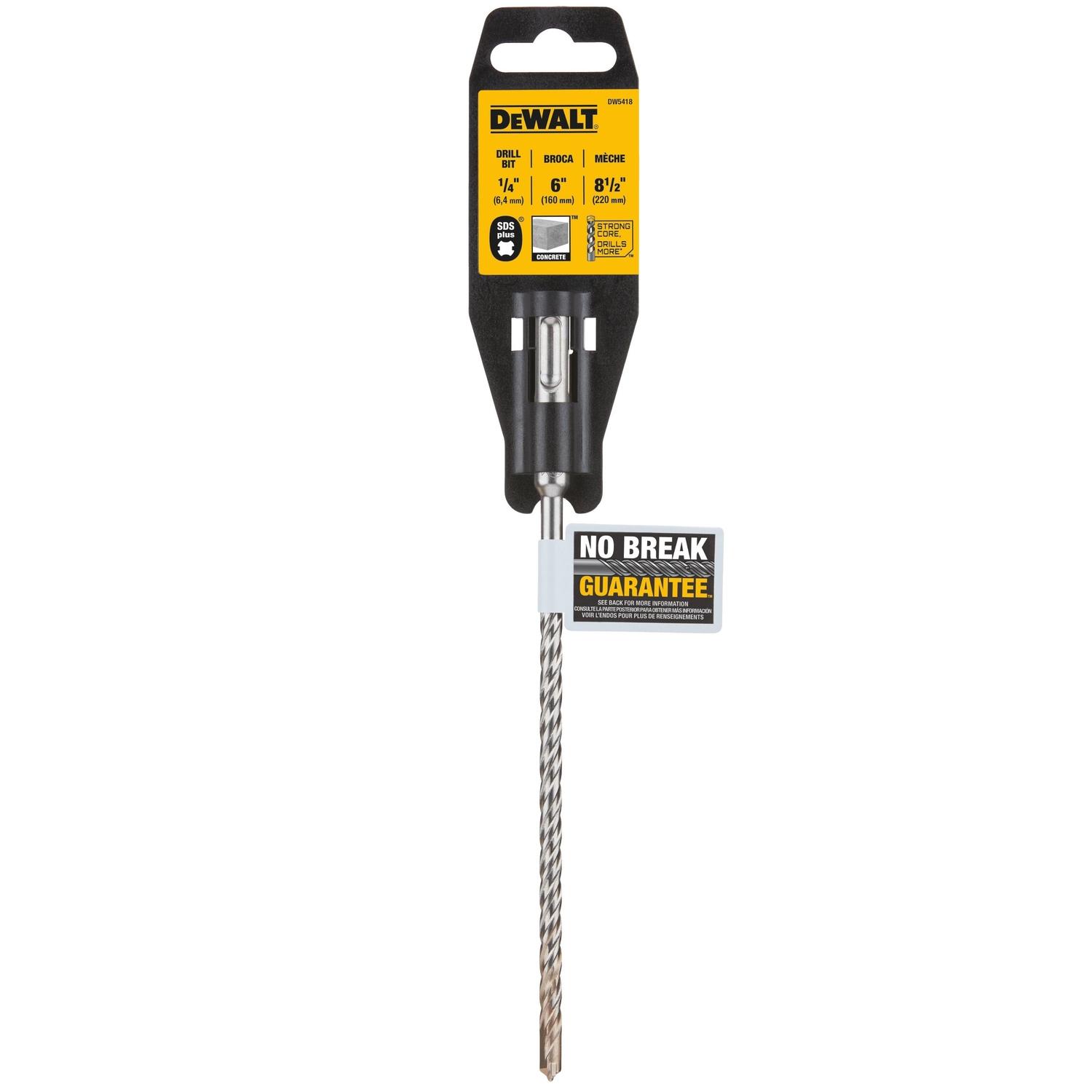 DEWALT 1/4 in. X 8-1/2 in. L Carbide Tipped Drill Bit SDS-Plus Shank 1 pc