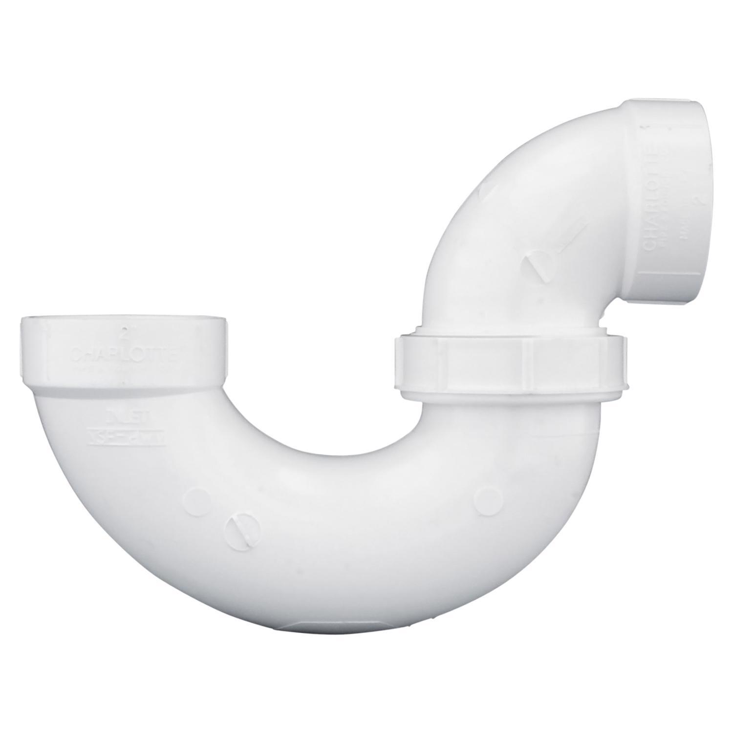 Charlotte Pipe Schedule 40 2 in. Hub X 2 in. D Hub PVC P-Trap with Union 1 pk