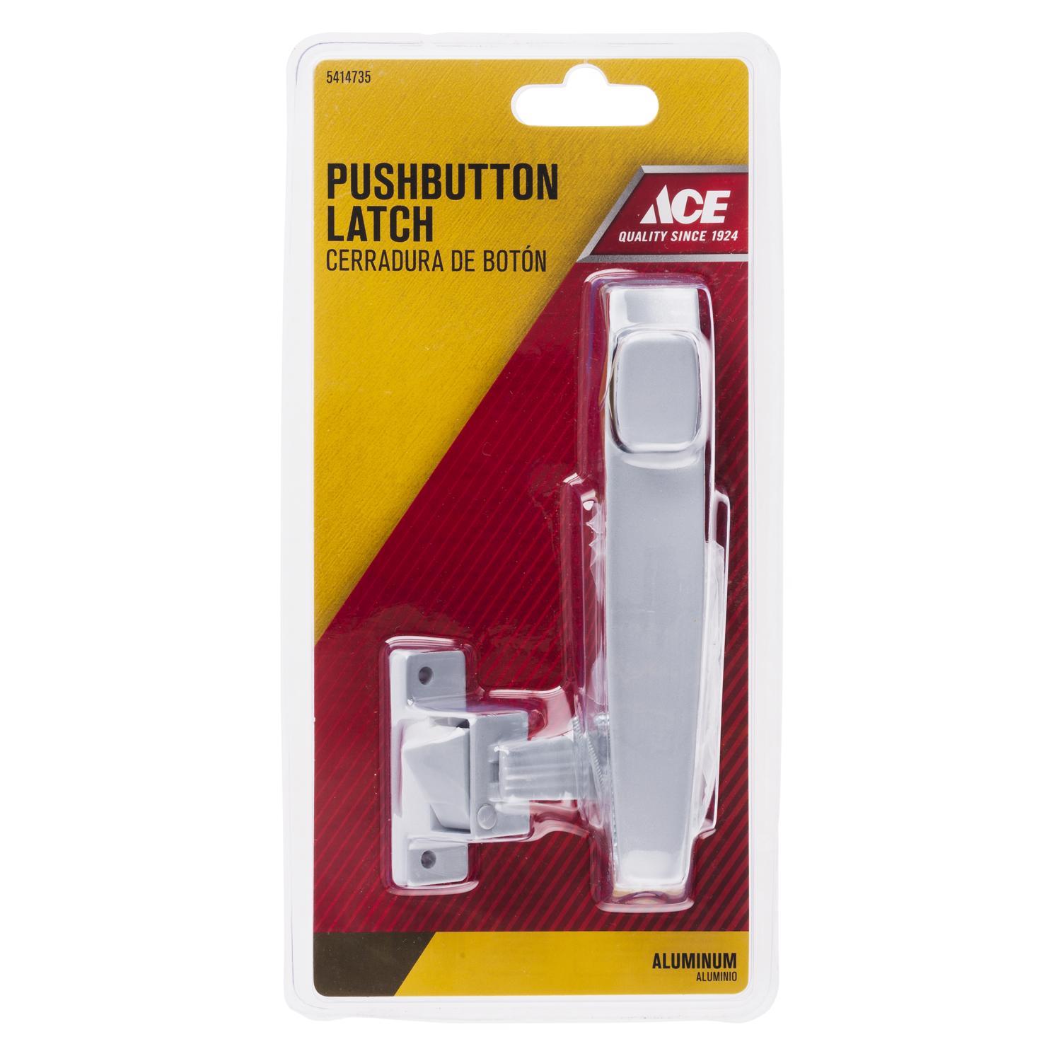 Ace Bare Silver Steel Push Button Latch 1 pk