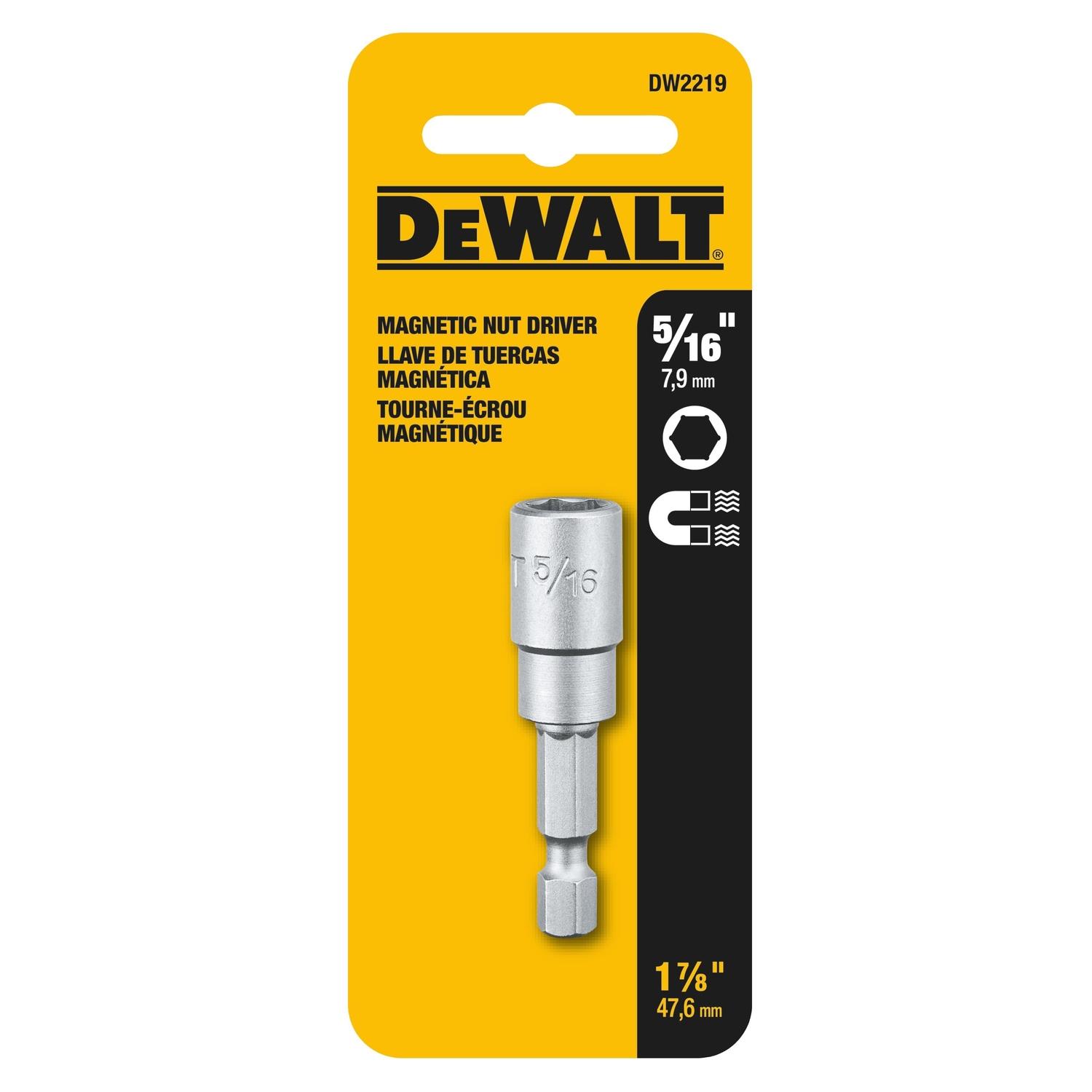 DEWALT 5/16 in. X 1-7/8 in. L Magnetic Nut Driver Heat-Treated Steel 1 pc