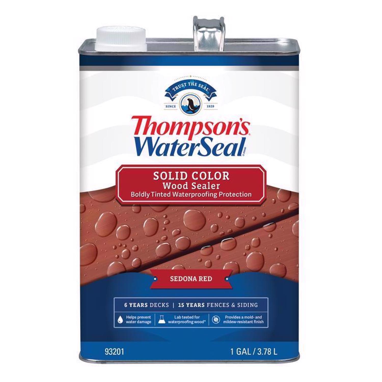 Thompson's WaterSeal Solid Sedona Red Water-Based Acrylic/Alkyd/Urethane Waterproofing Wood Stain an