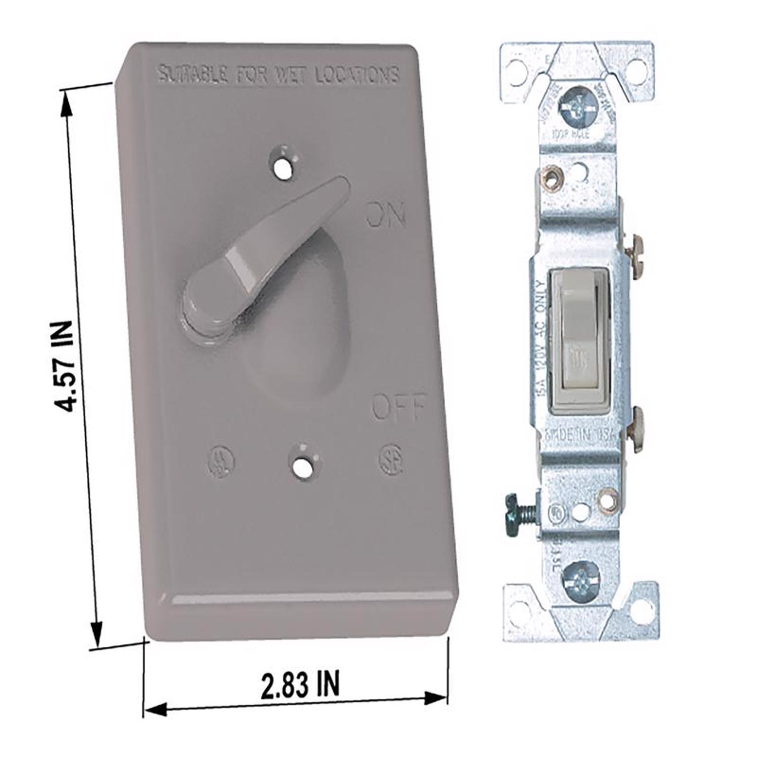 Sigma Engineered Solutions Rectangle Die-Cast Metal 1 gang 4.57 in. H X 2.83 in. W Toggle Switch and