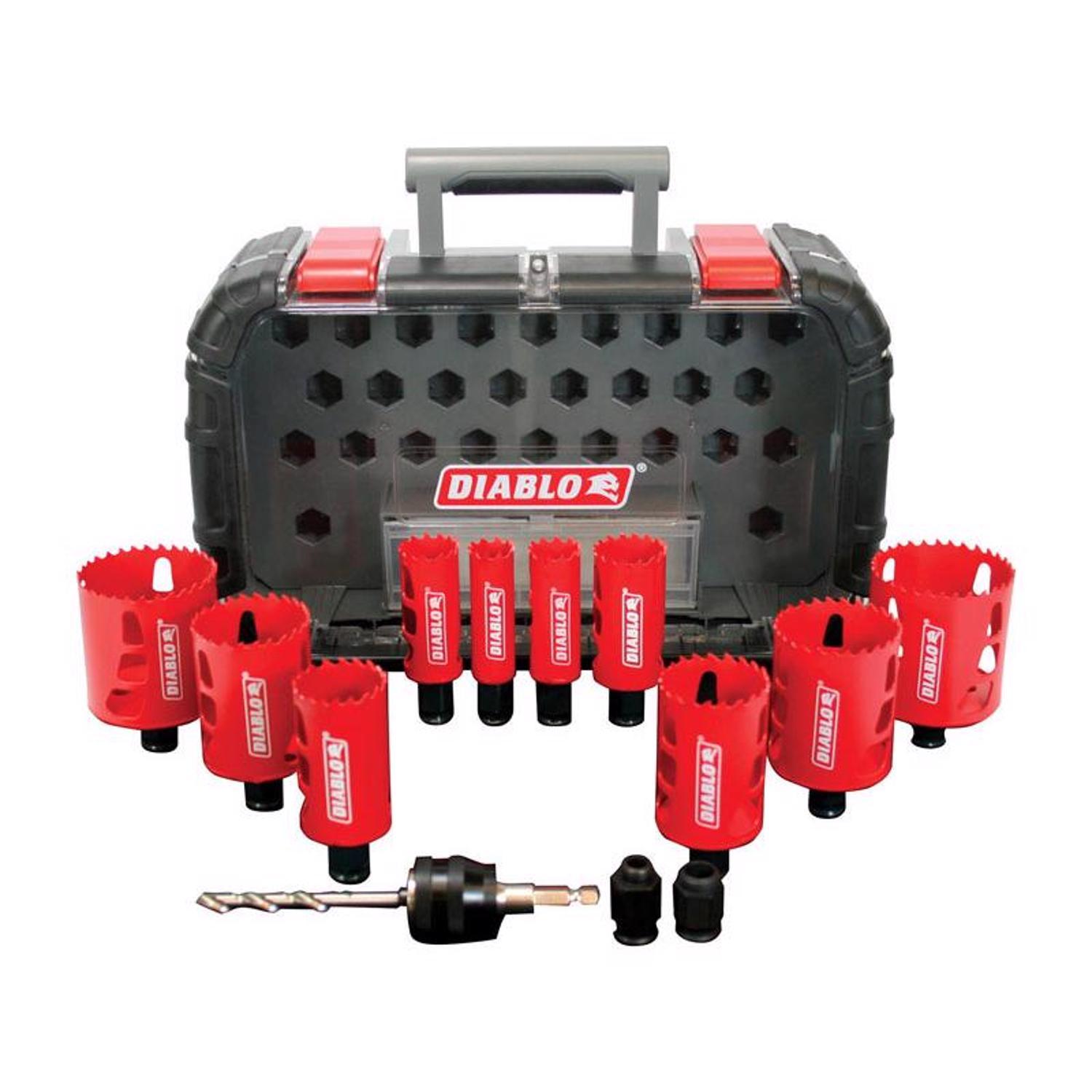 Diablo Snap-Lock Plus Bi-Metal Diablo Mandrel 2-3/8 in. L Hole Saw Kit Arbor Included